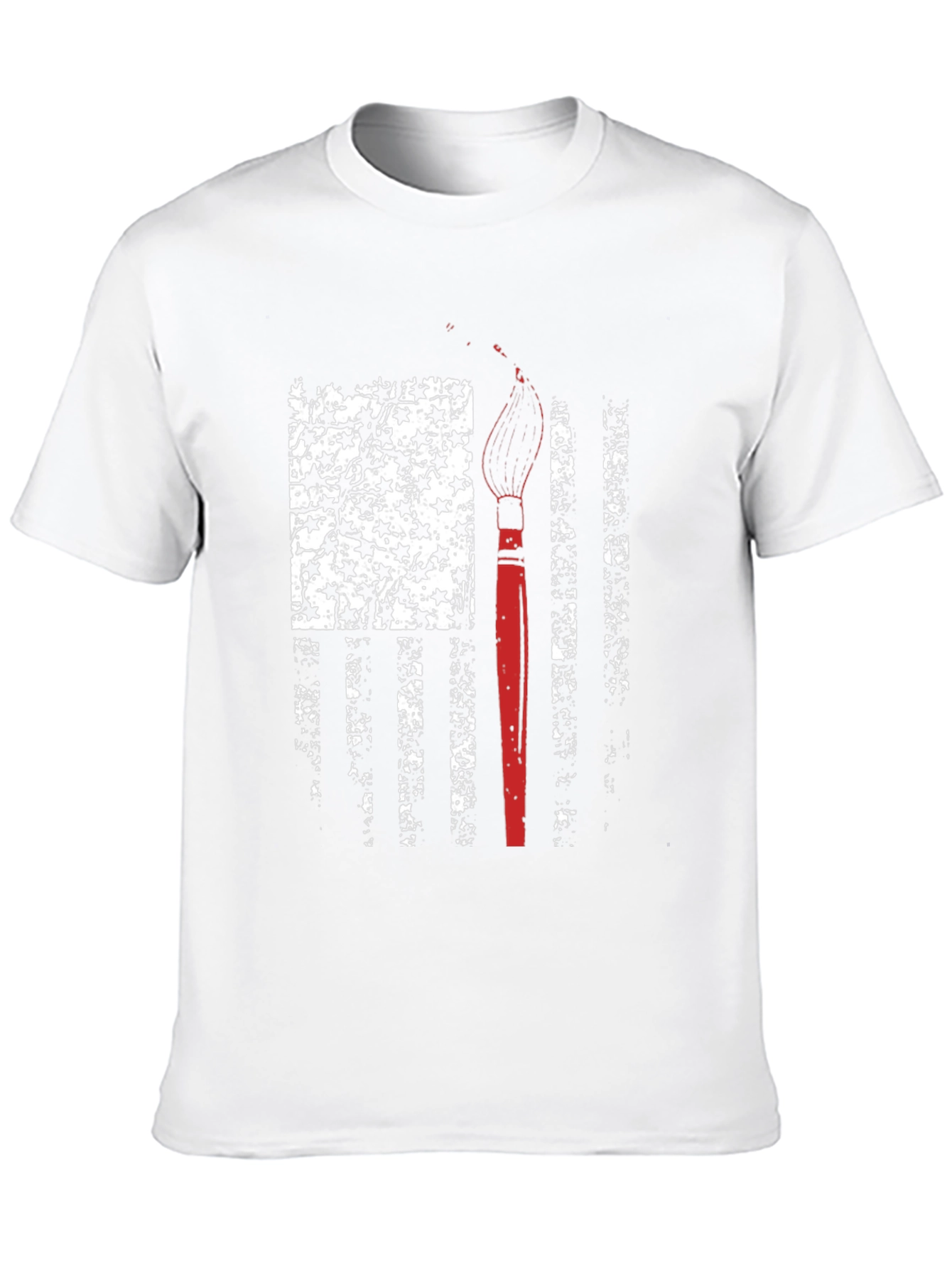 Black Patriotic Artist T-Shirt - American Flag Paintbrush Design view 10