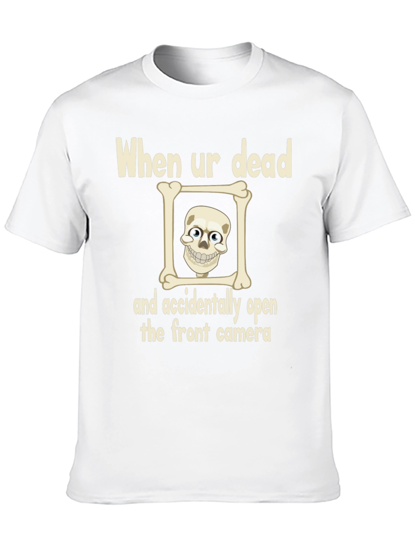 Black Humorous Skeleton T-Shirt - "When Ur Dead" Design view 10