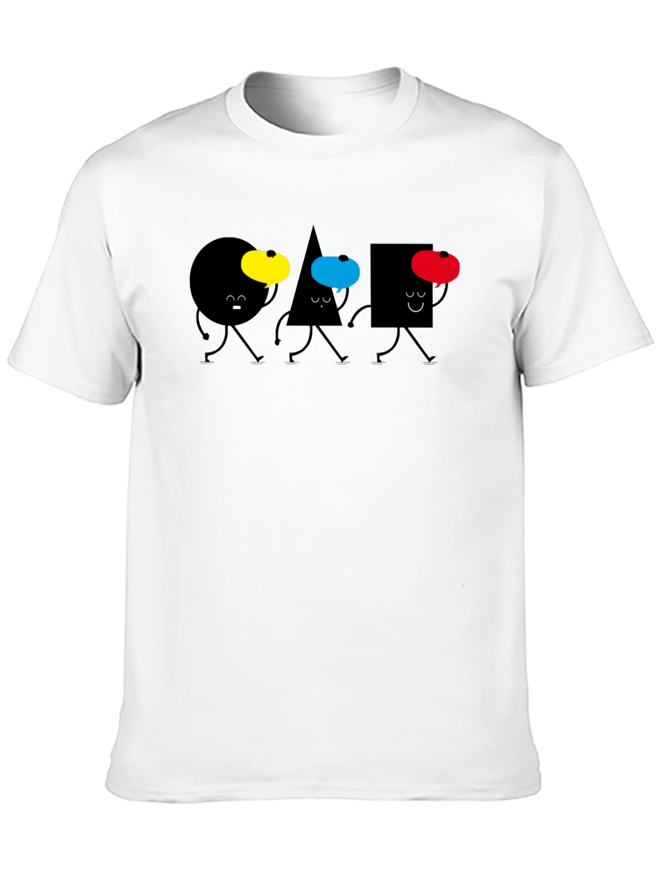 Black Shapes Walking T-Shirt - Black view 10