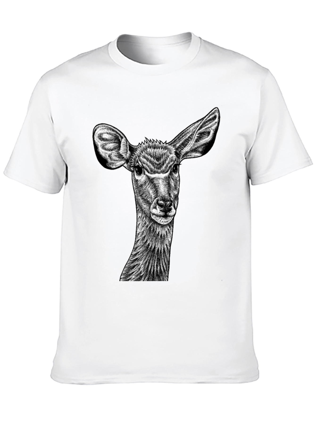 Black Deer Graphic Tee - Unique Animal Print Shirt view 10