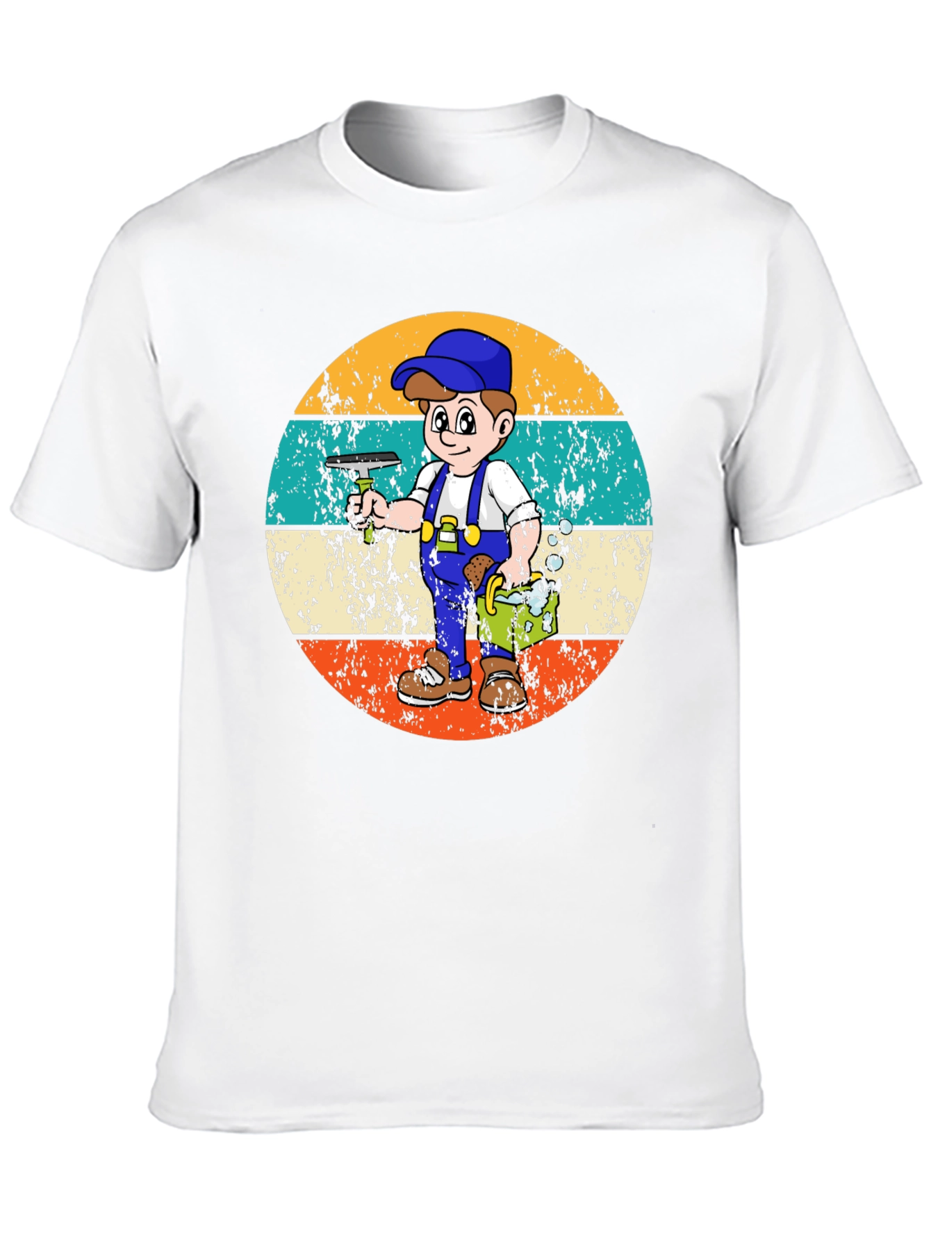 Black Window Washer Retro T-Shirt view 10