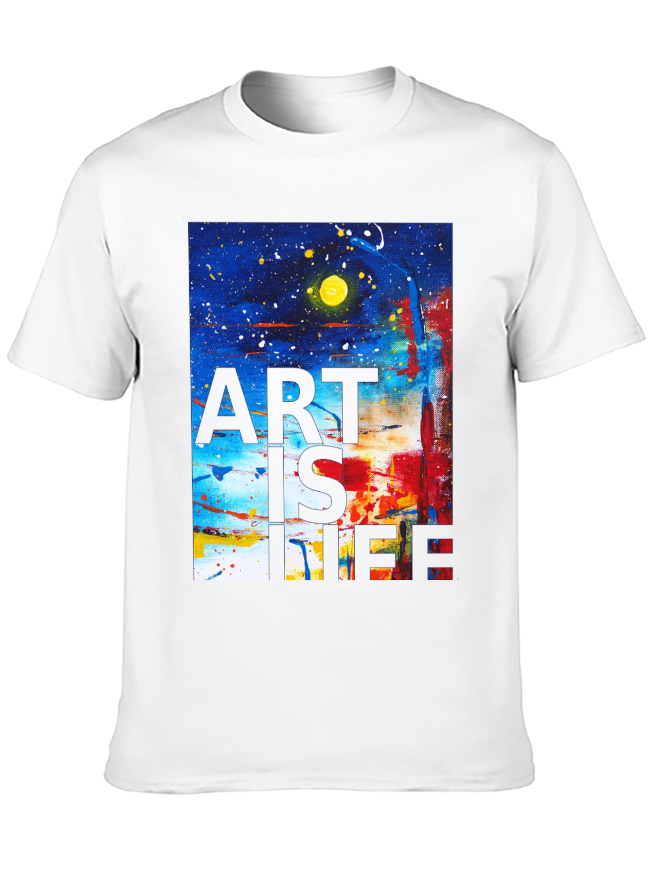 Black Abstract Art is Life Graphic Tee view 10