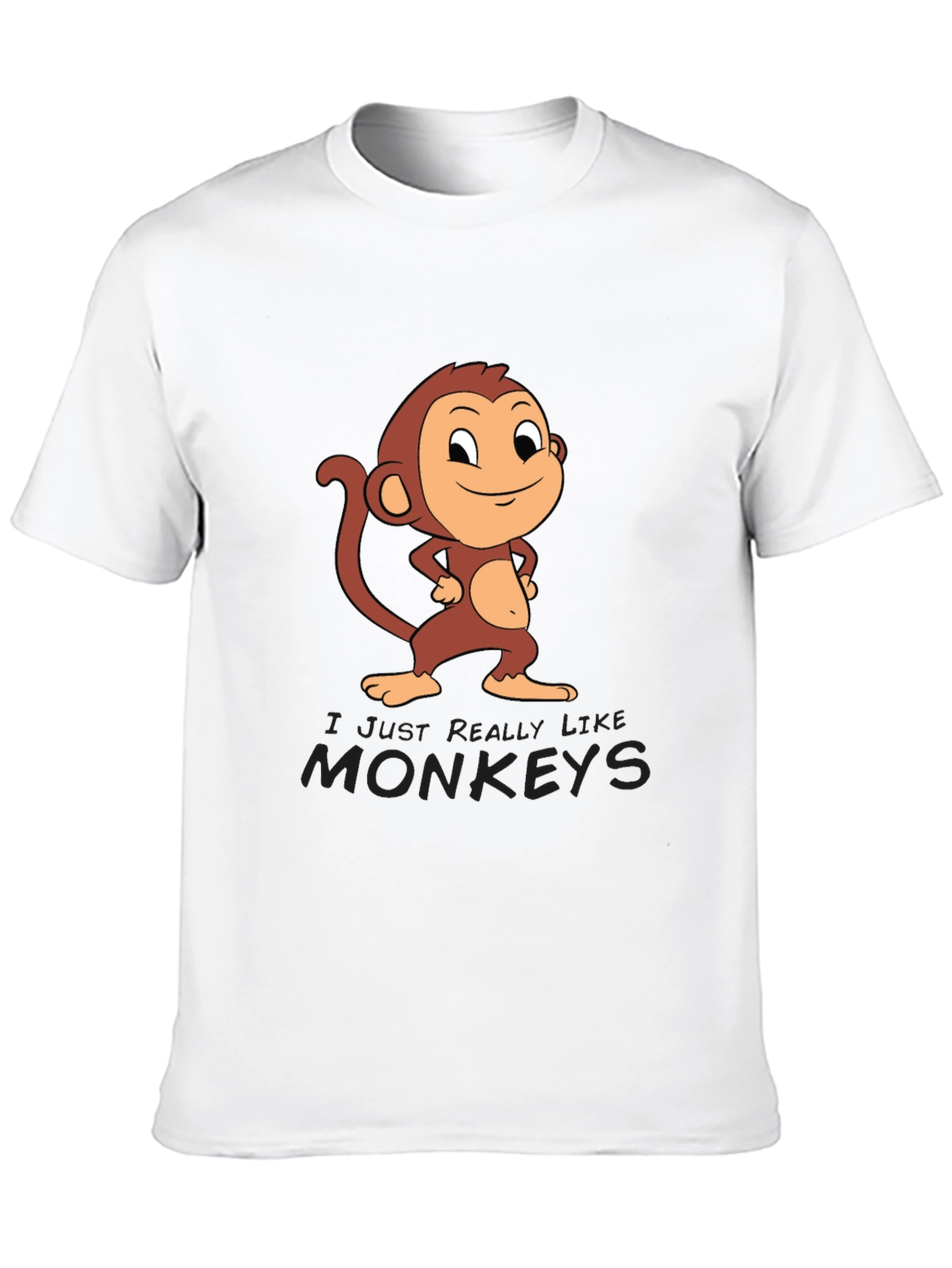 Black Monkey Cartoon Graphic Black Tee view 10