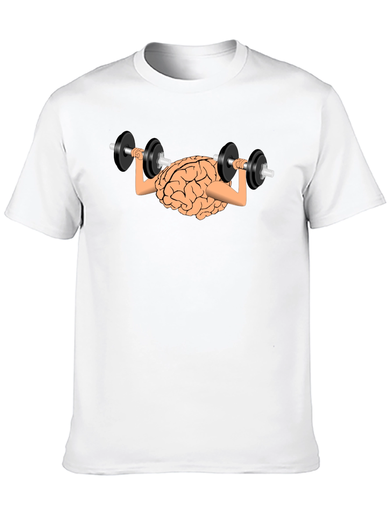 Black Brain Lifting Dumbbells Black T-Shirt view 10