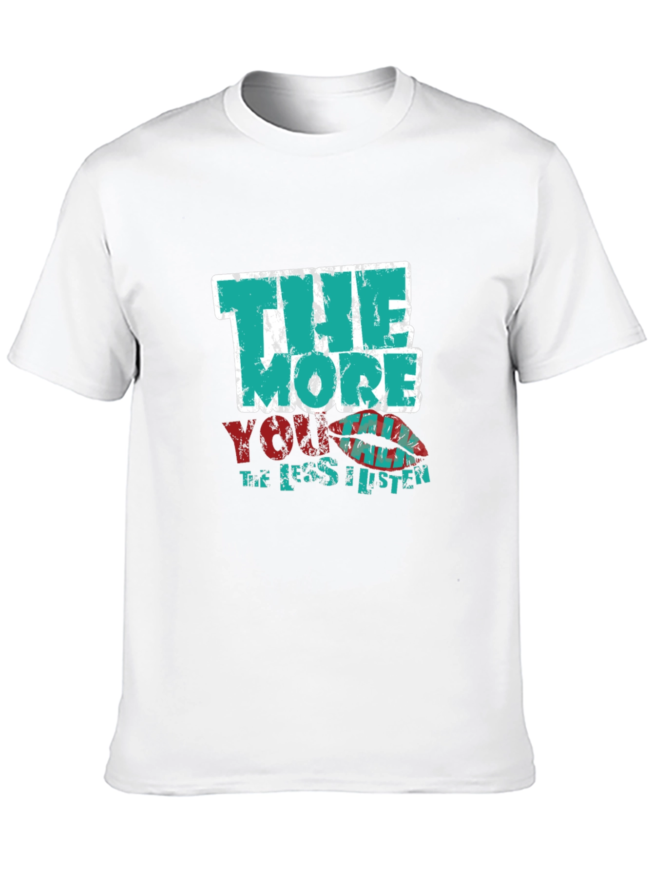 Black Humorous Graphic T-Shirt - "The More You Listen" view 10