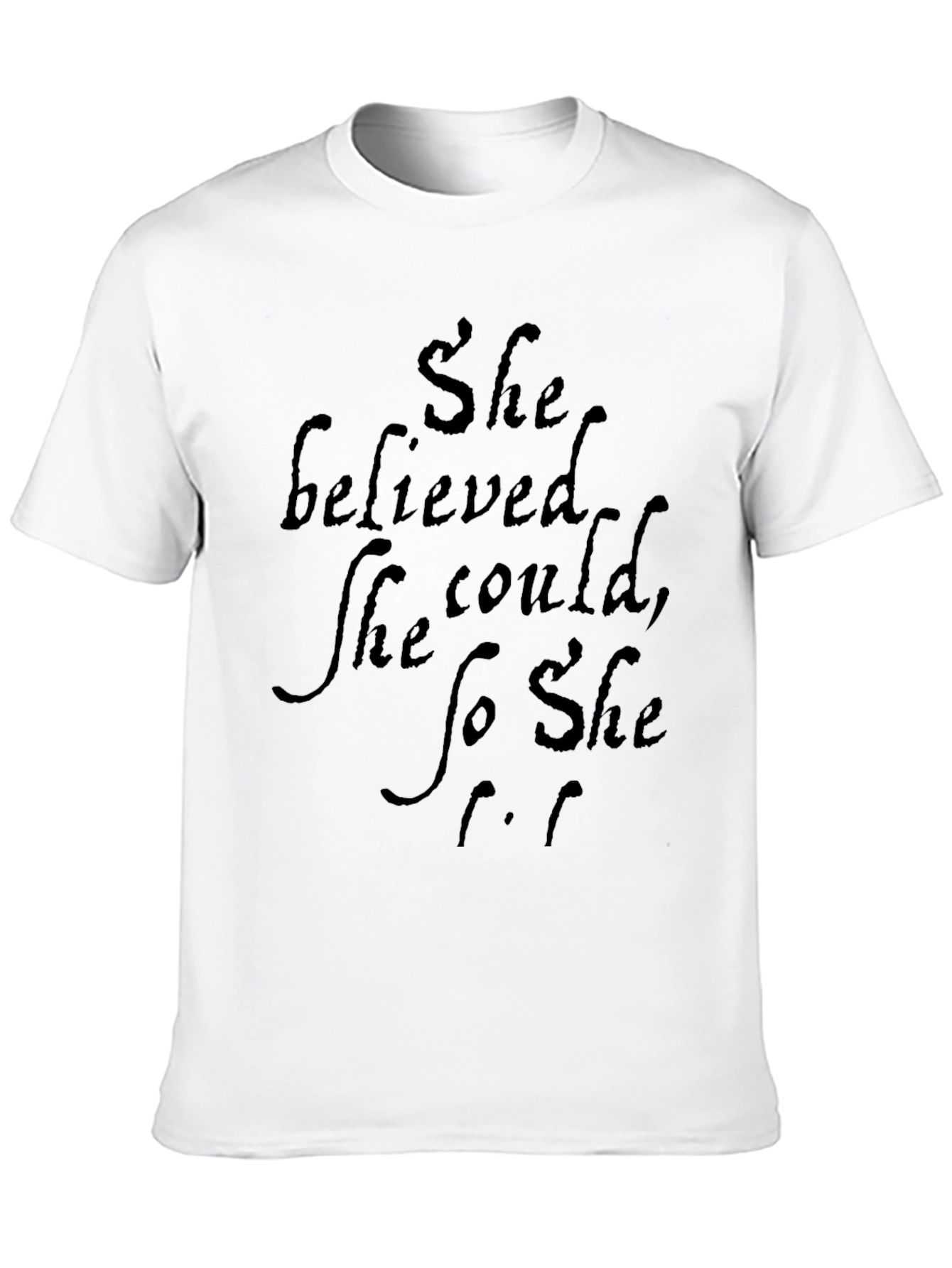Black She Believed T-Shirt - Motivational Quote Tee view 10
