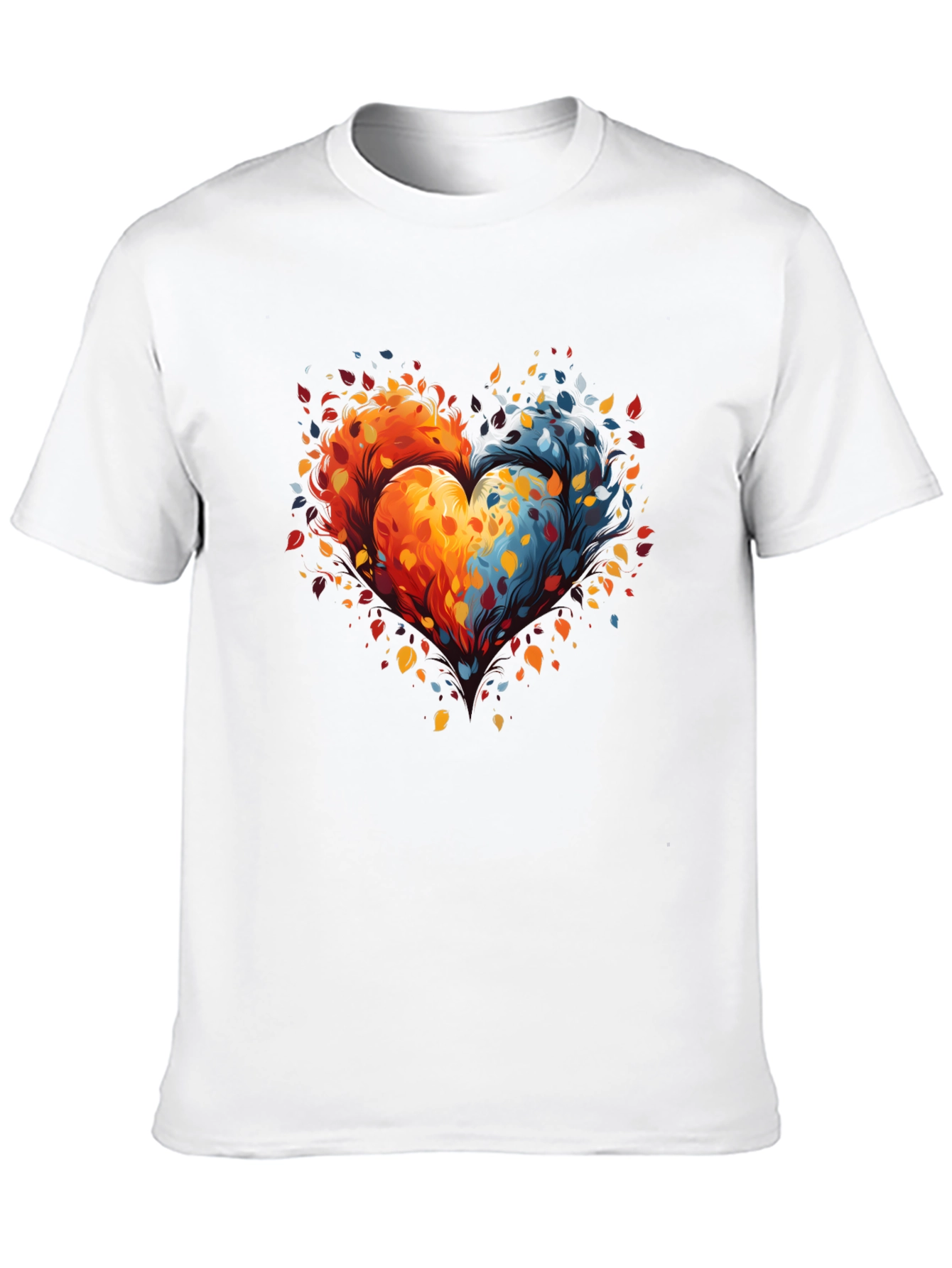 Black Nature Heart Graphic Tee - Trendy Unisex T-Shirt view 10