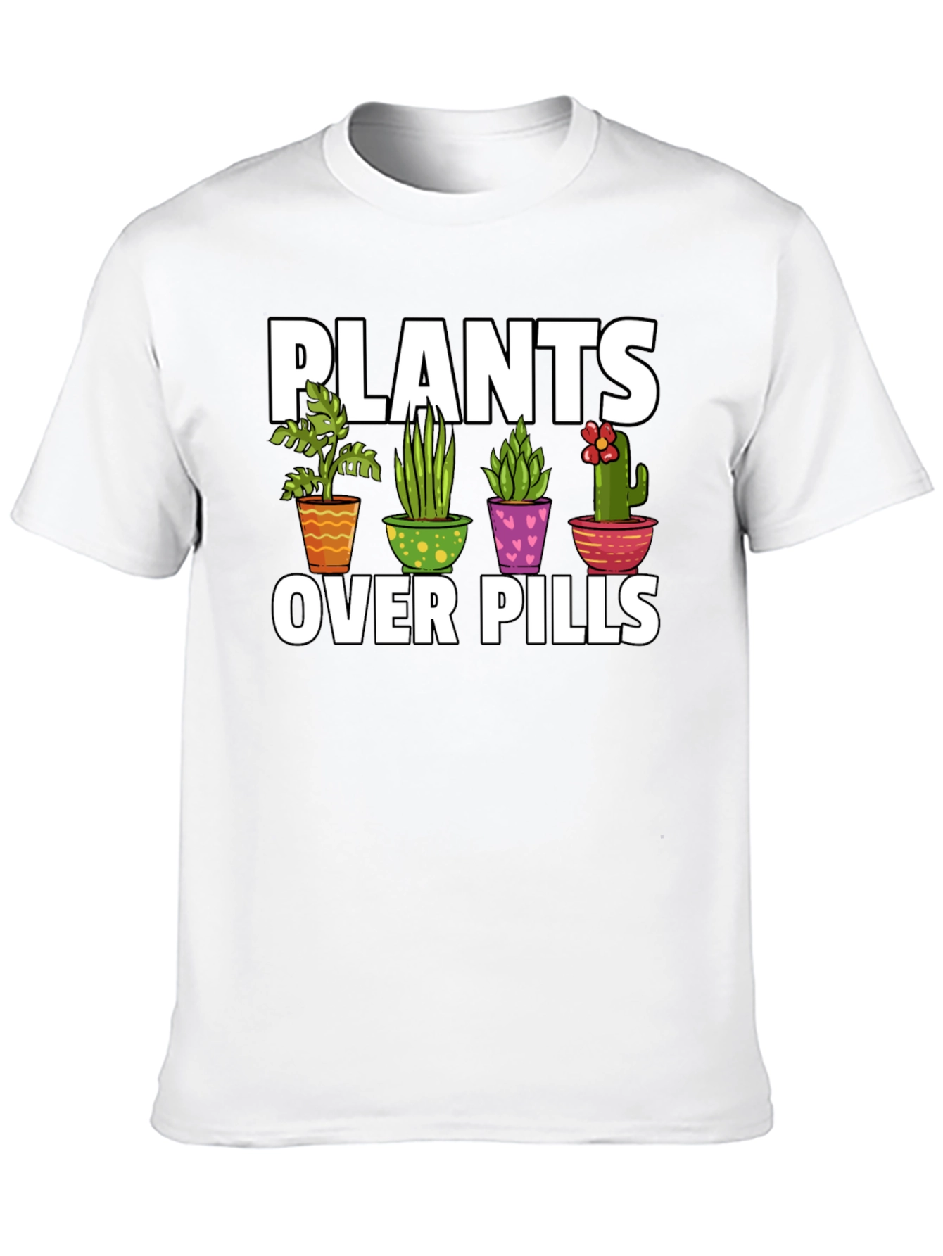 Black Plants Over Pills Graphic T-Shirt view 10