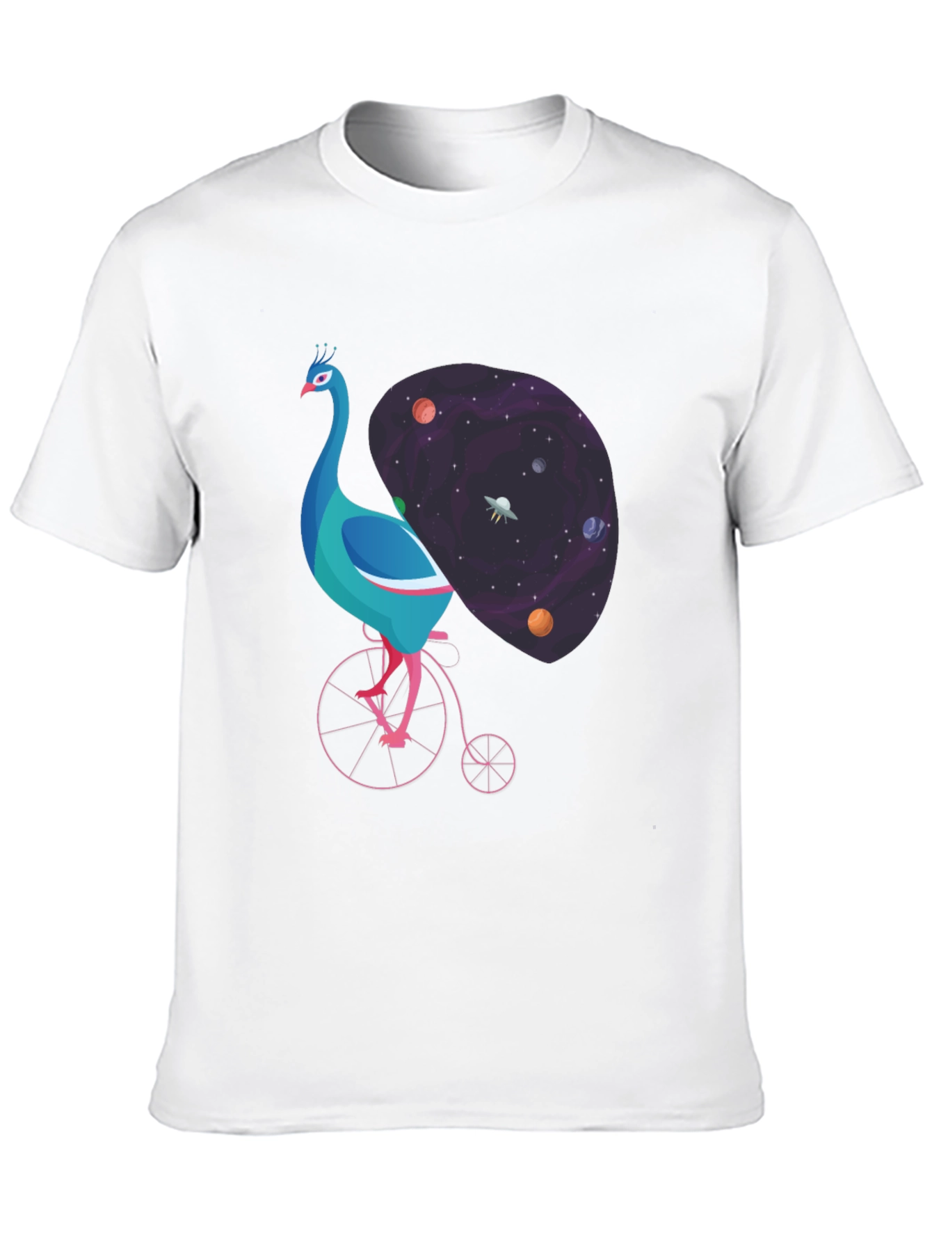 Black Cosmic Peacock Bike Graphic Tee view 10
