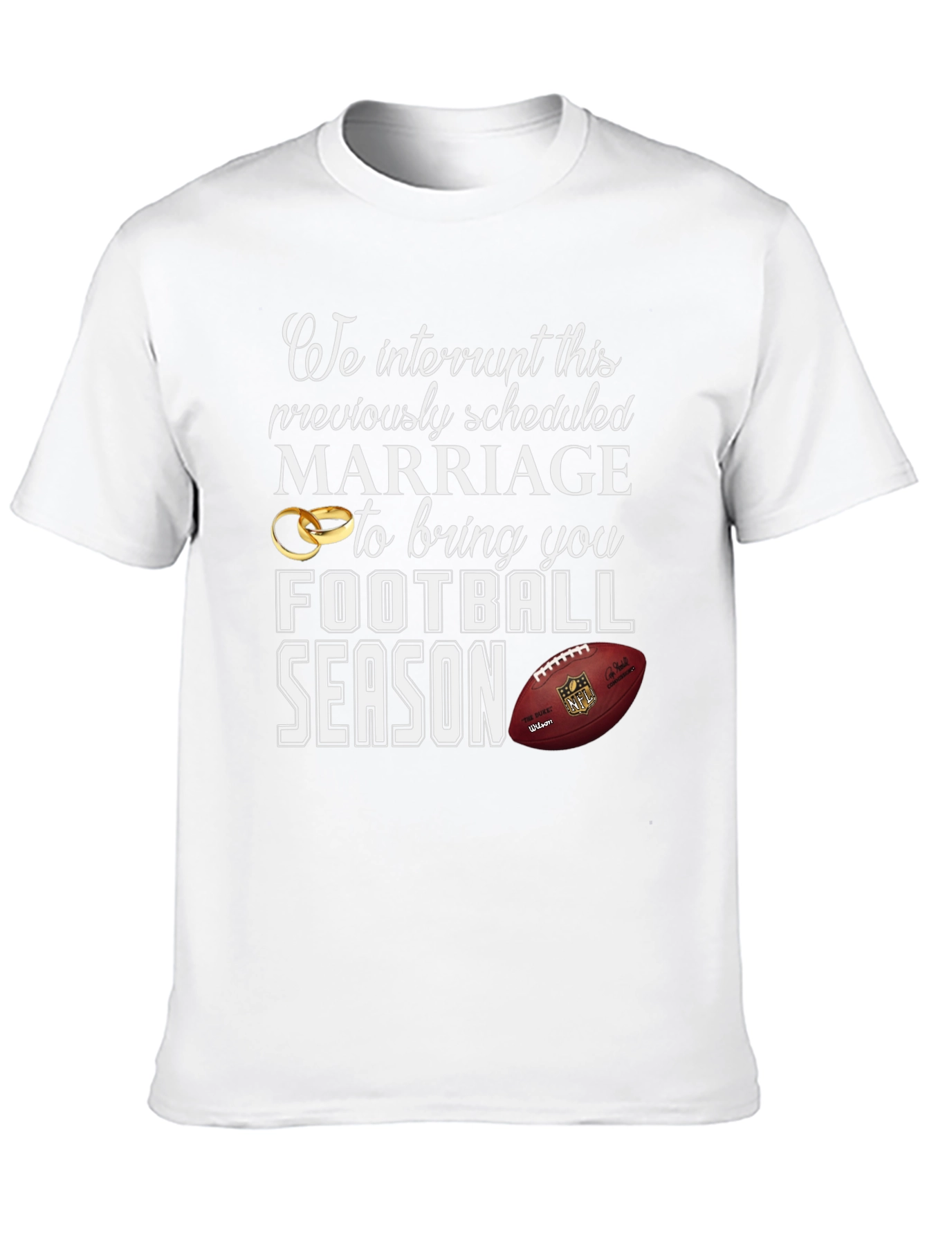 Black Funny Football Season Marriage T-Shirt view 10