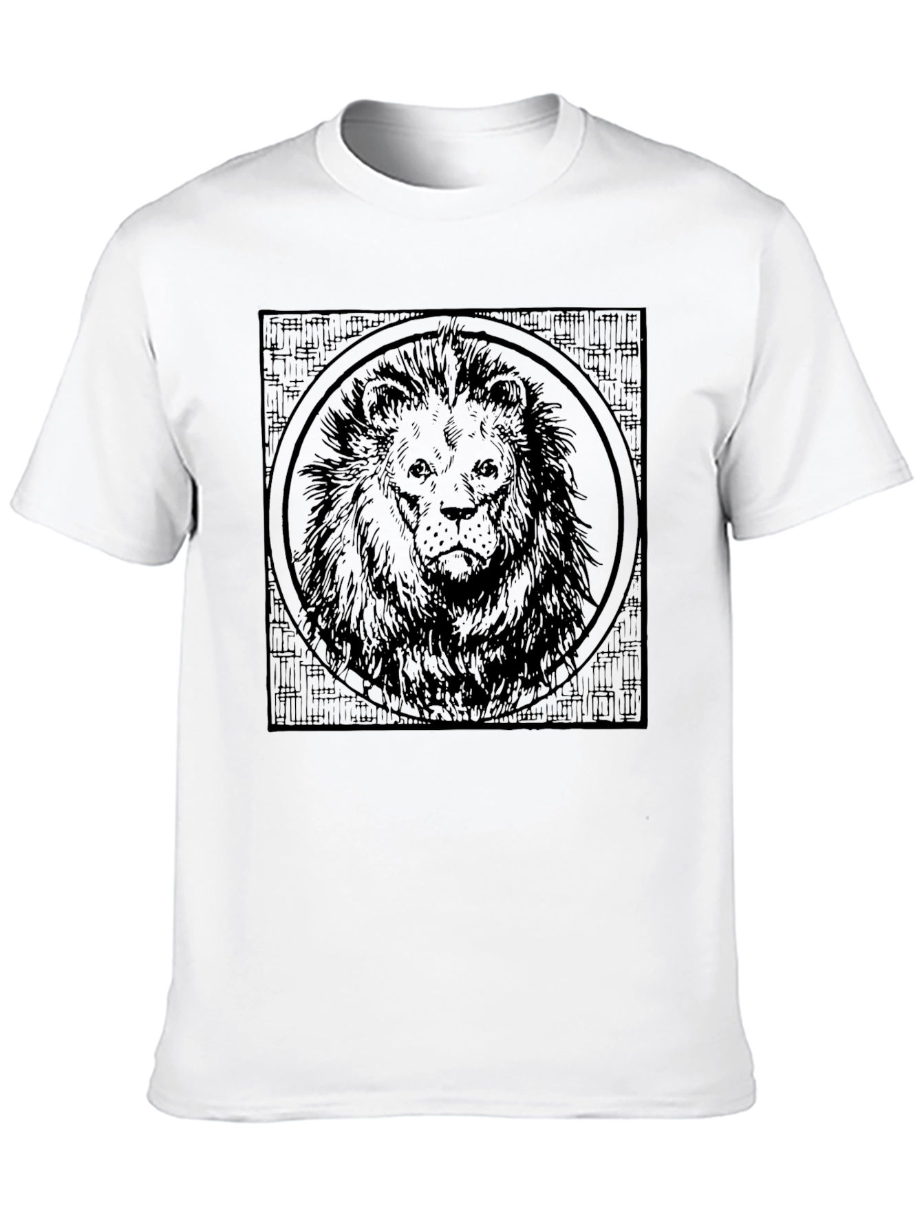 Black Lion Graphic Print Men's Black T-Shirt view 10