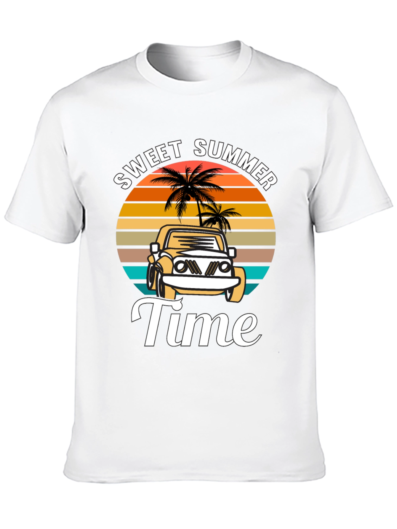 Black Sweet Summer Time Black Graphic T-Shirt view 10