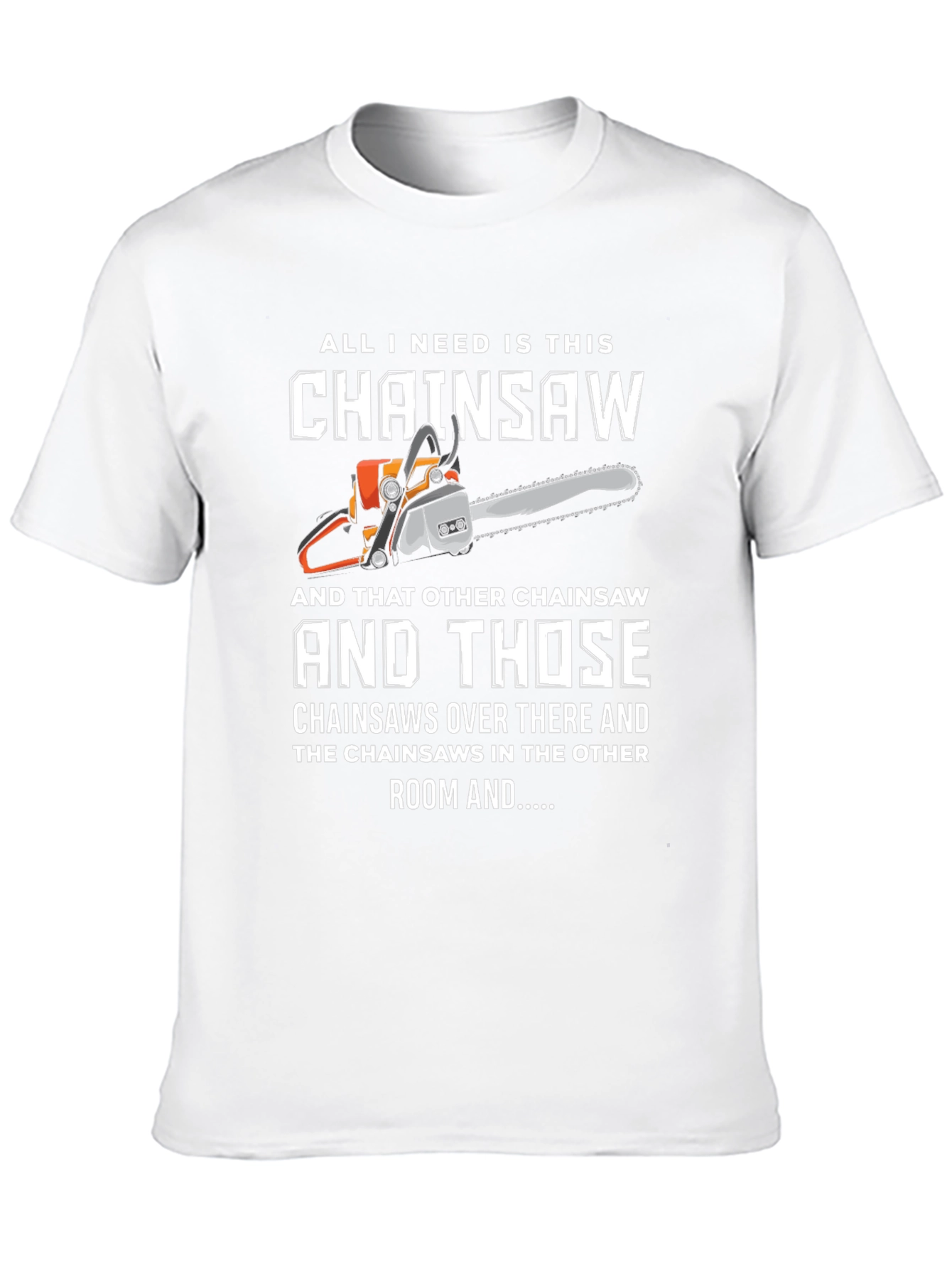 Black Funny Chainsaw T-Shirt view 10