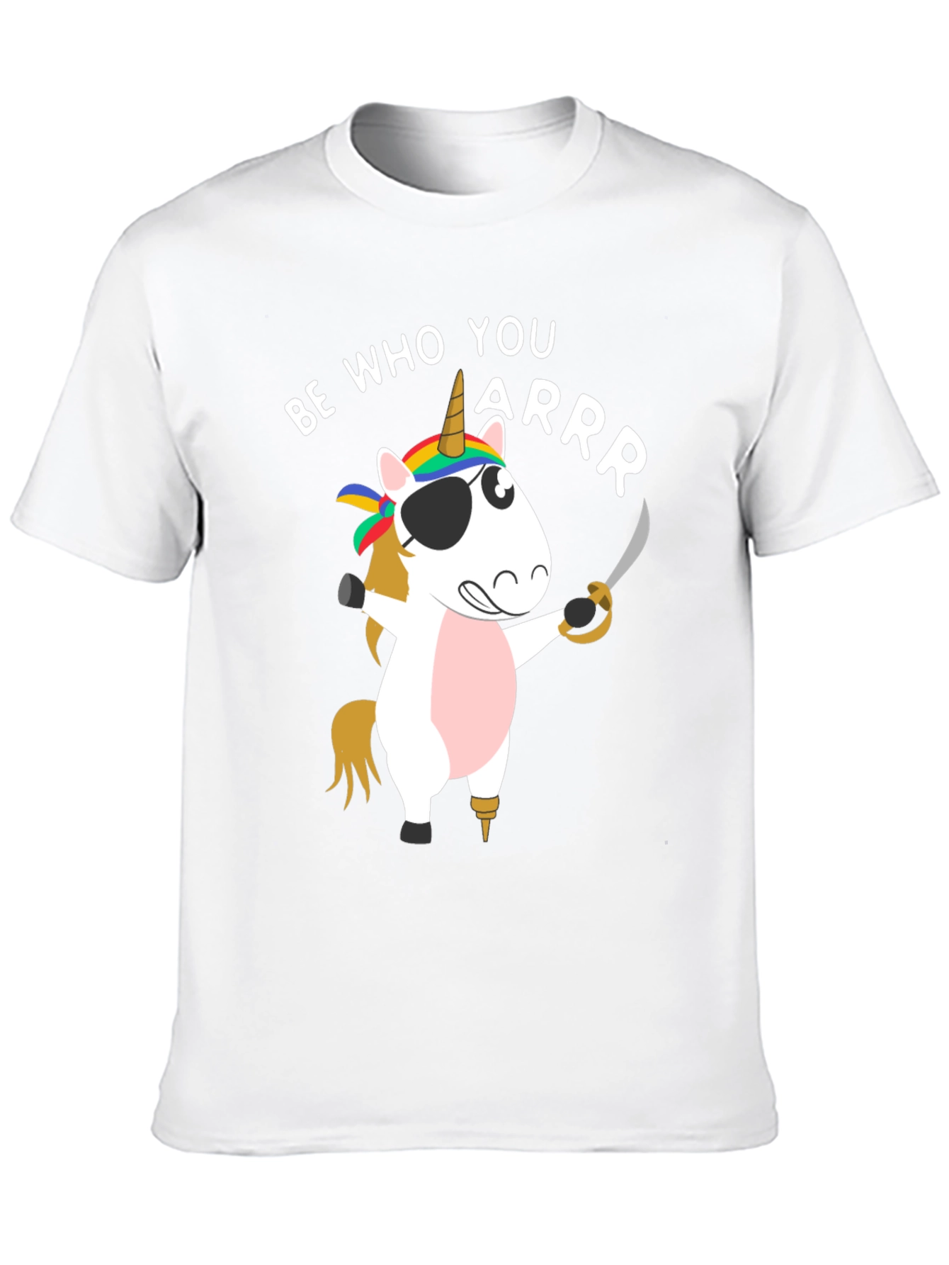 Black Be Who You Arrr Unicorn Pirate Men's T-Shirt view 10