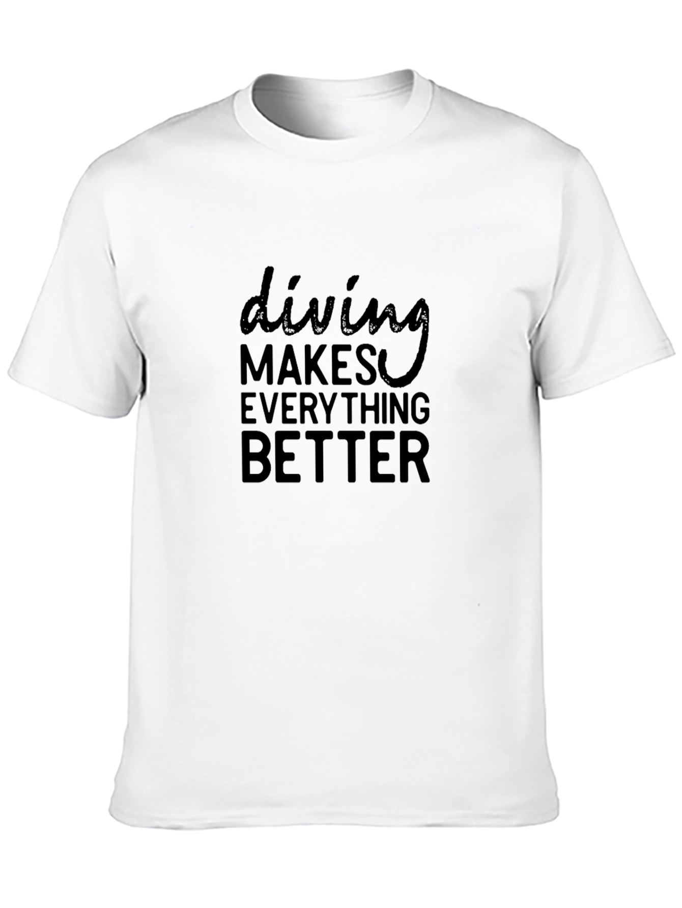 Black Diving Makes Everything Better Black T-Shirt view 10