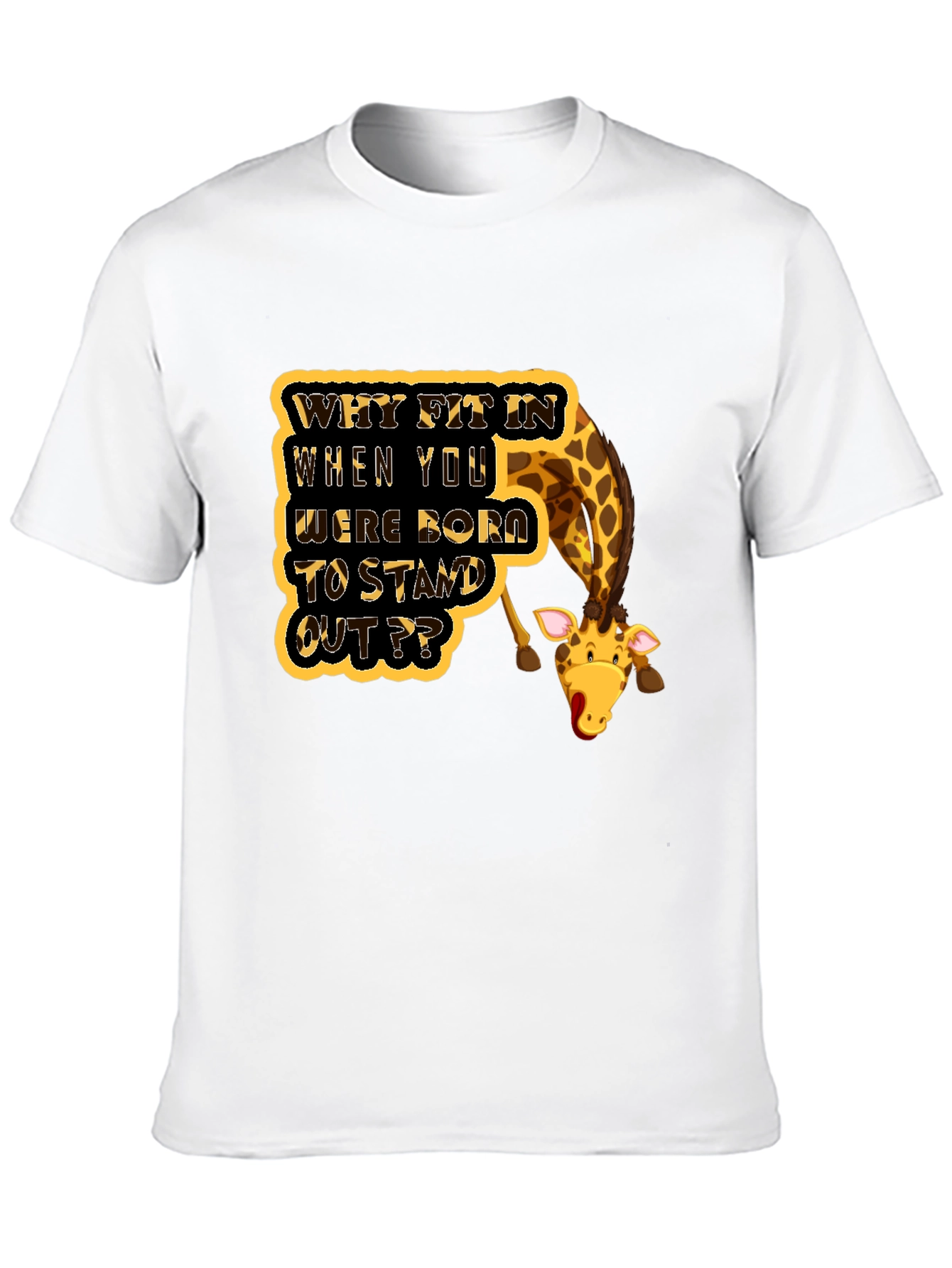 Black Stand Out Giraffe T-Shirt view 10