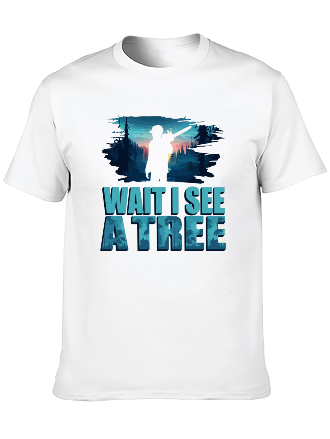 Black Wait I See A Tree Lumberjack T-Shirt view 10