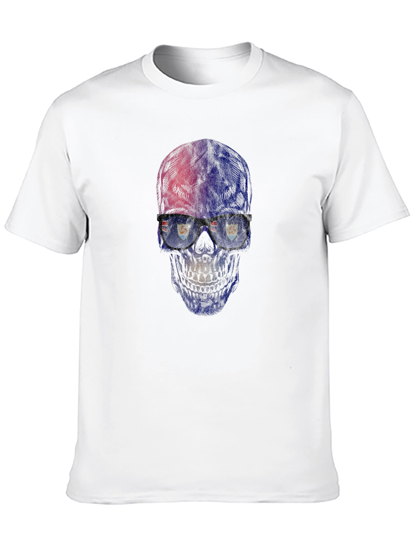 Black Skull with Glasses Graphic T-Shirt view 10