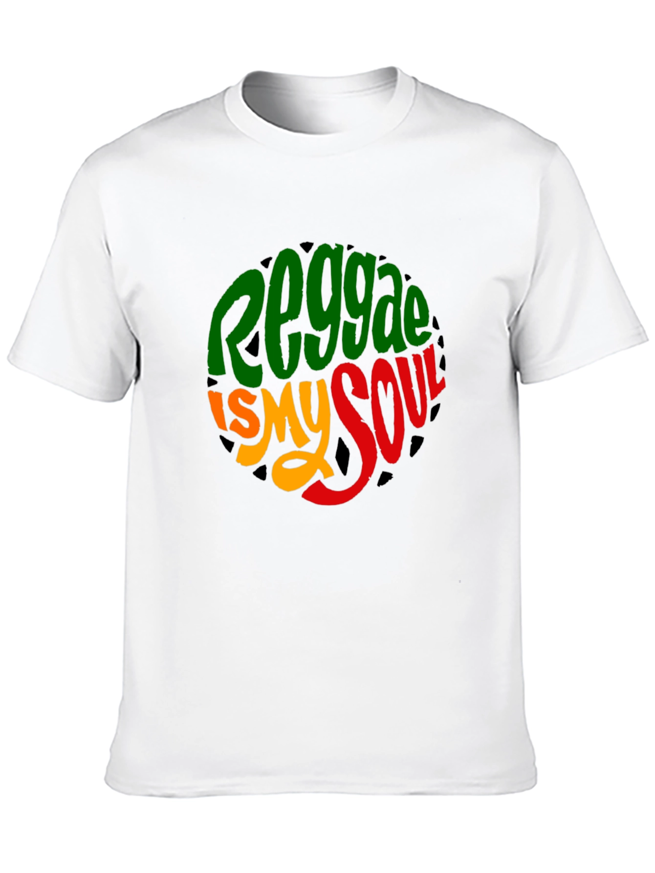 Black Reggae Is My Soul T-Shirt - Rasta Colors view 10