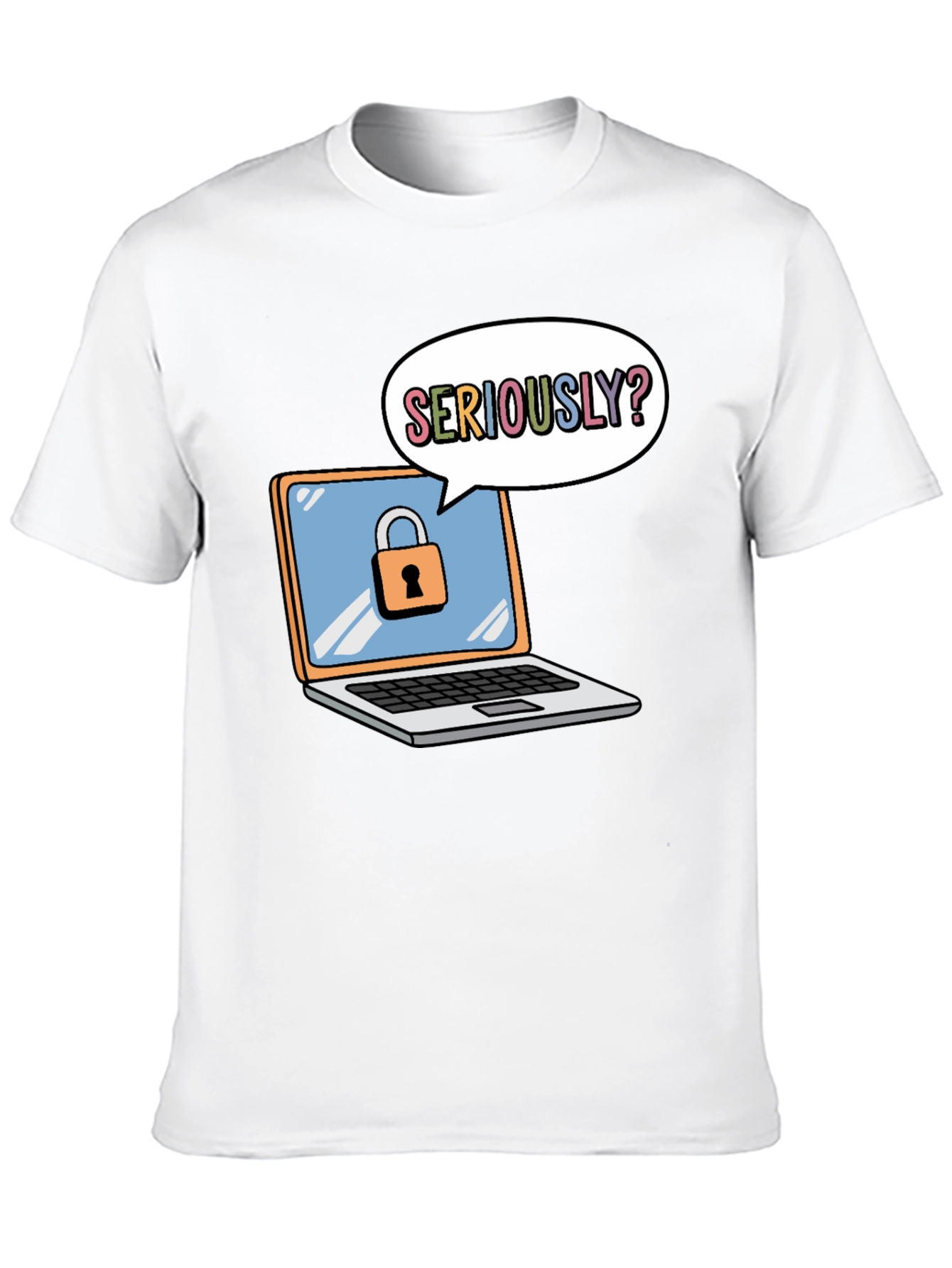 Black Funny Security Laptop T-Shirt view 10