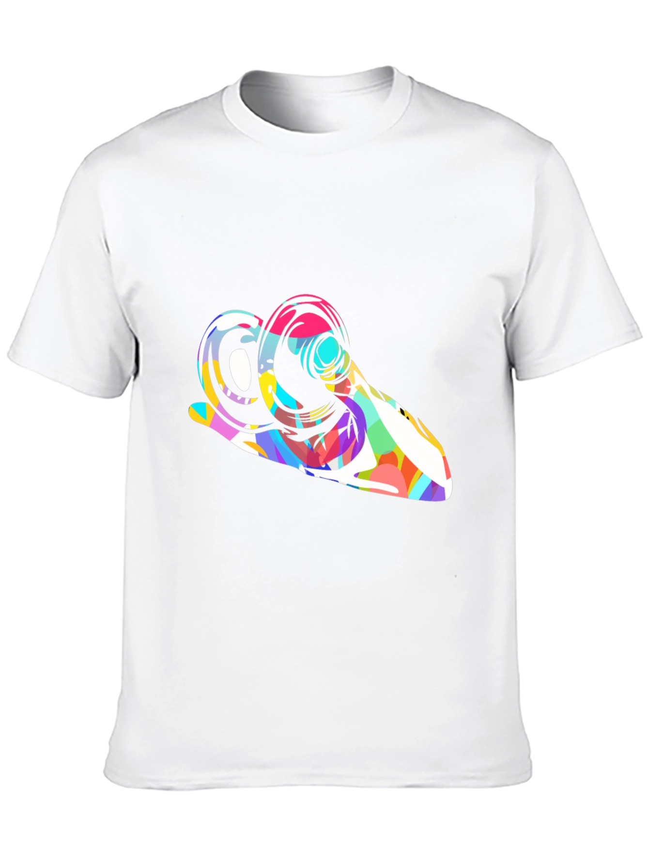 Black Abstract Ram Graphic Tee - Modern Art Shirt view 10