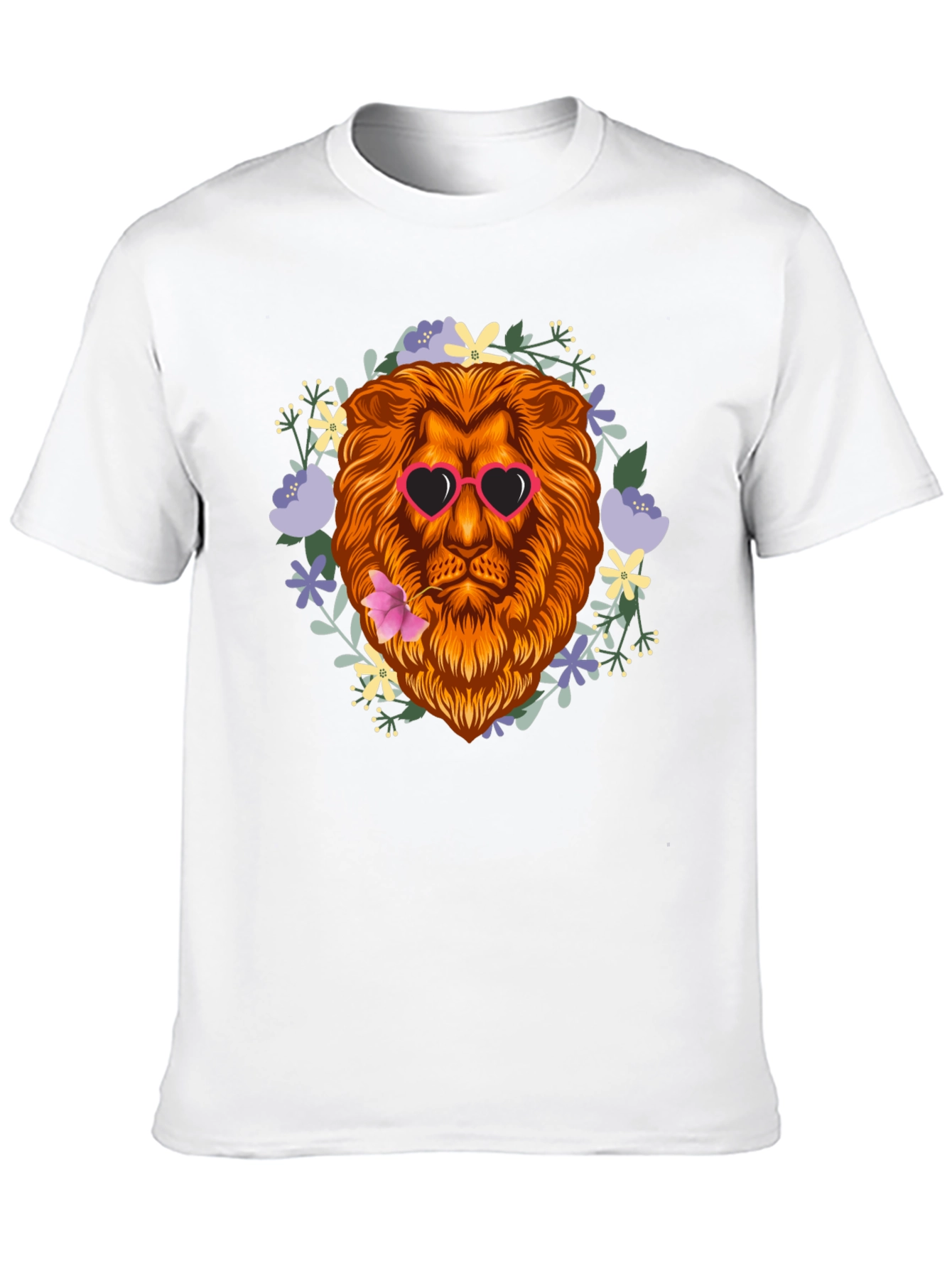 Black Lion Heart Sunglasses Graphic Tee view 10