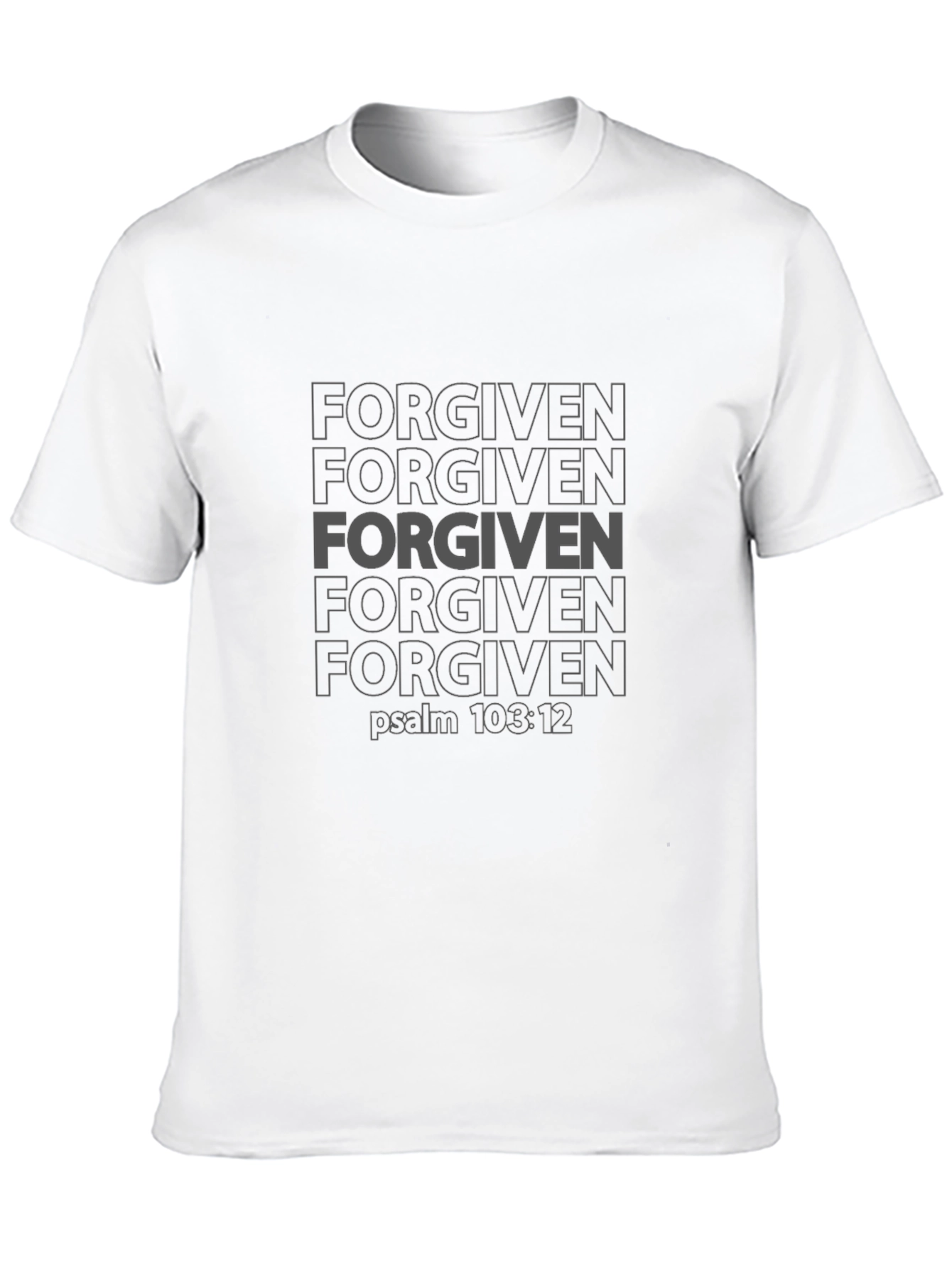 Black Forgiven Psalm 103:12 Graphic Tee view 10