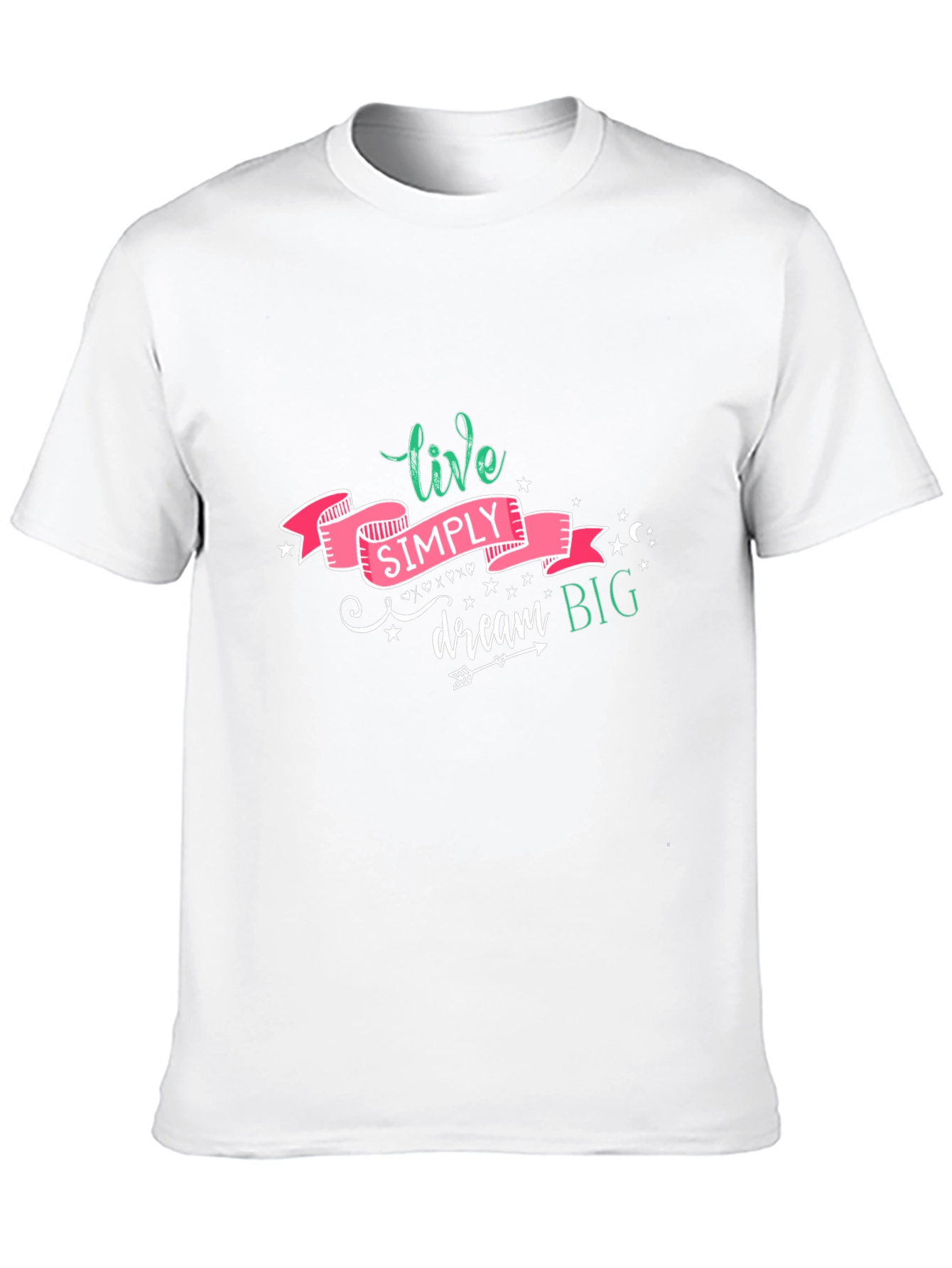 Live Simply Dream Big Graphic Tee - Black Casual T-Shirt - 10