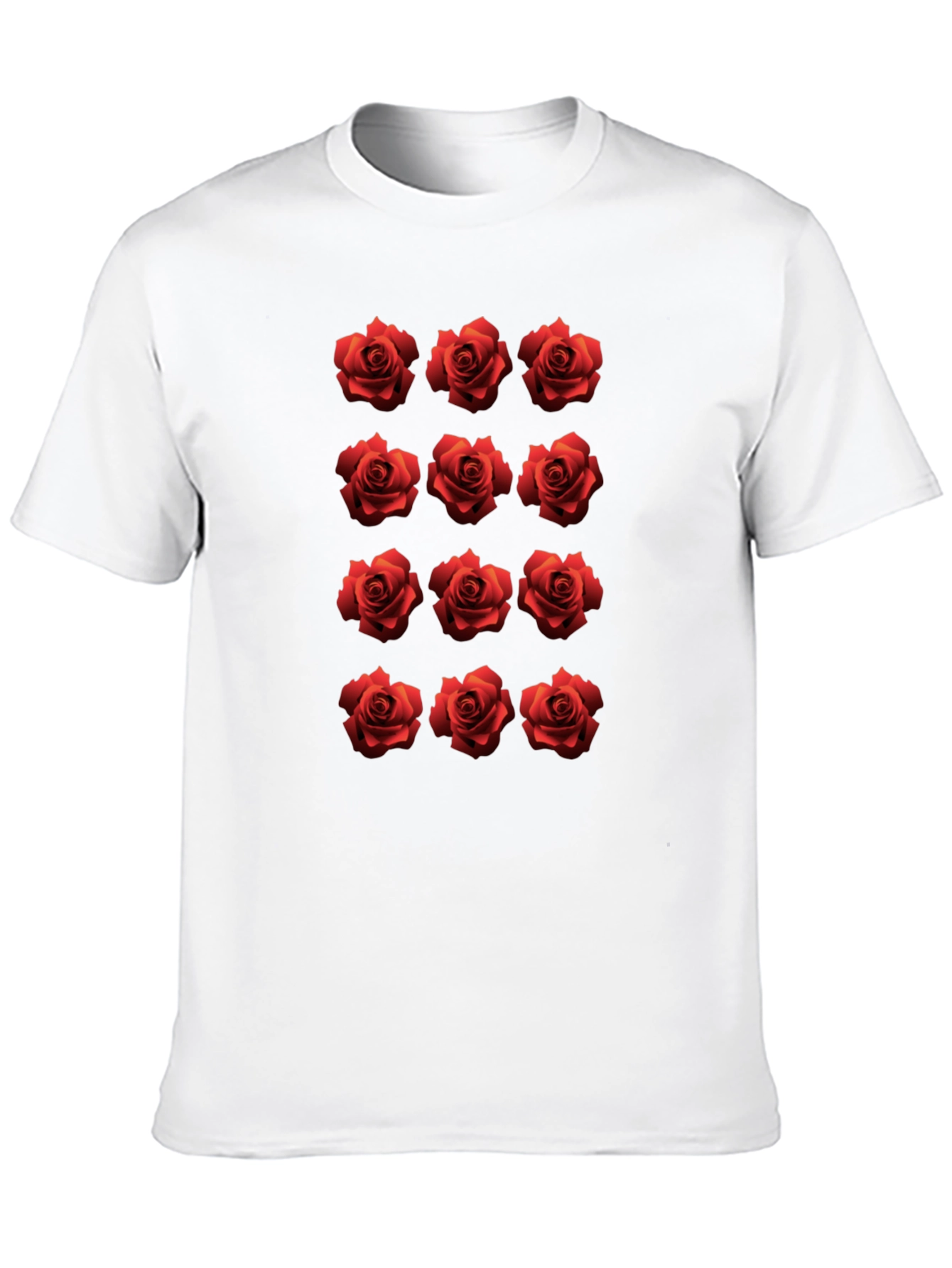 Black Rose Pattern Black T-Shirt view 10
