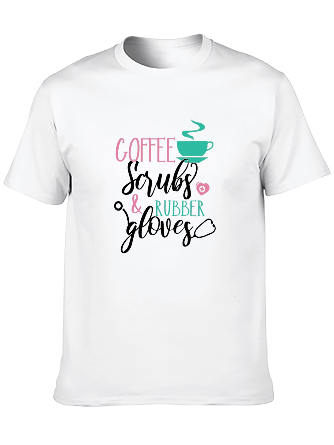 Black Coffee Scrubs Rubber Gloves T-Shirt view 10