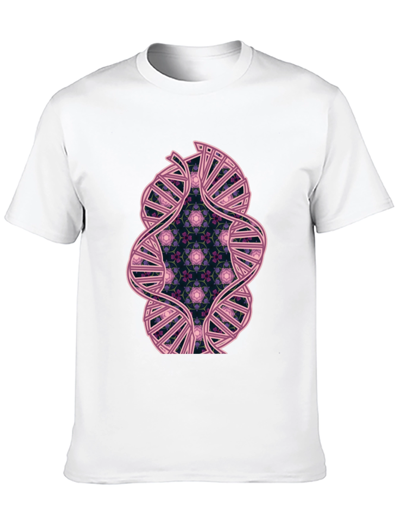 Black DNA Floral Graphic Tee - Stylish Science Shirt view 10