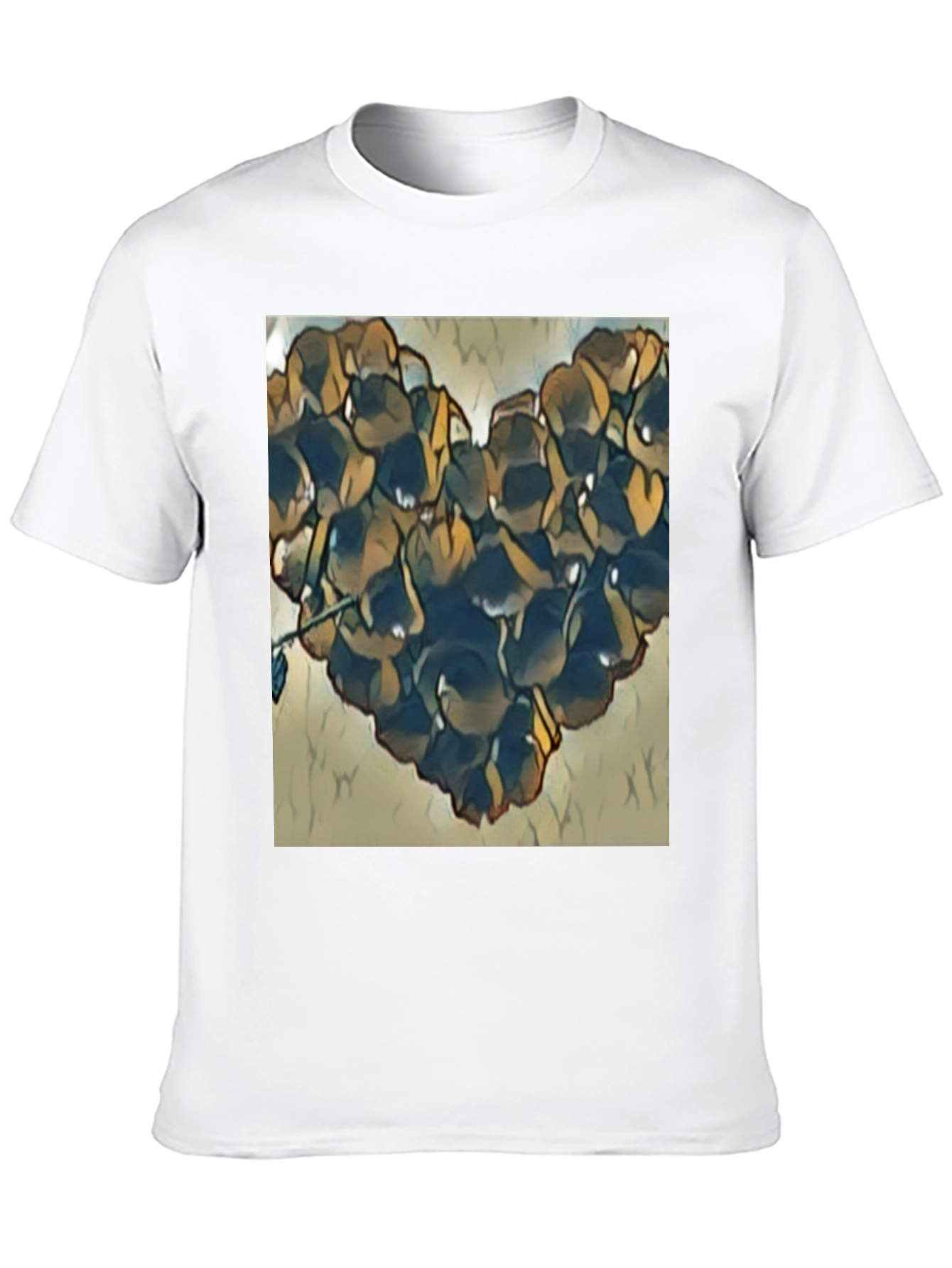 Black Floral Heart Graphic T-Shirt - Black view 10