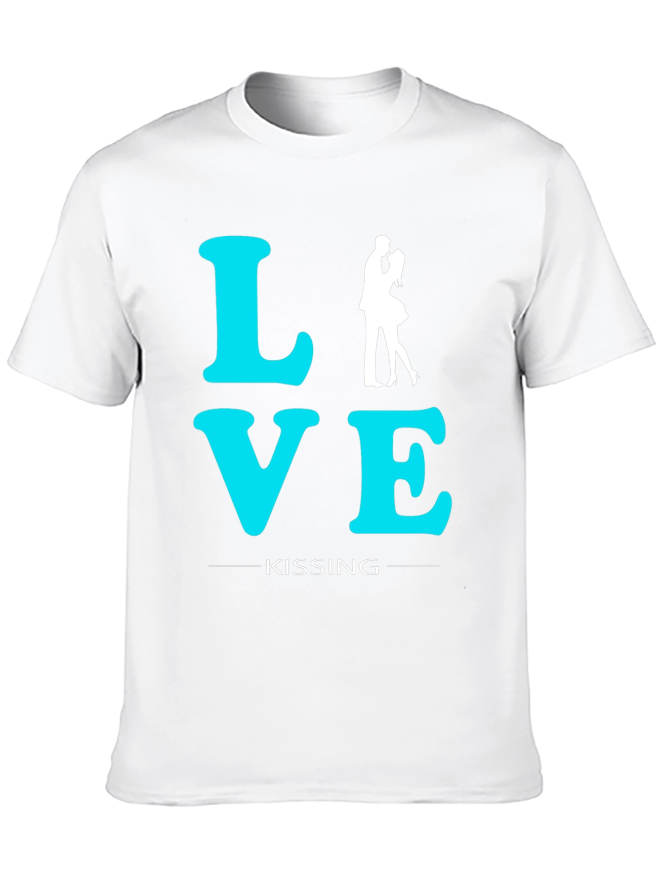 Black Love Kissing Graphic Tee - Black Cotton T-Shirt view 10