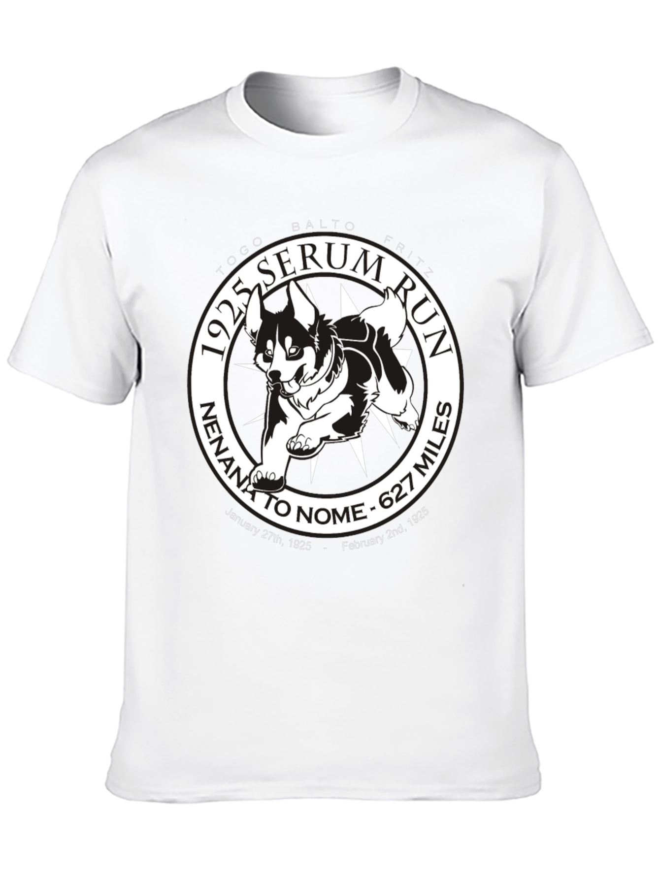 Black 1925 Serum Run T-Shirt - Togo, Balto, Fritz view 10