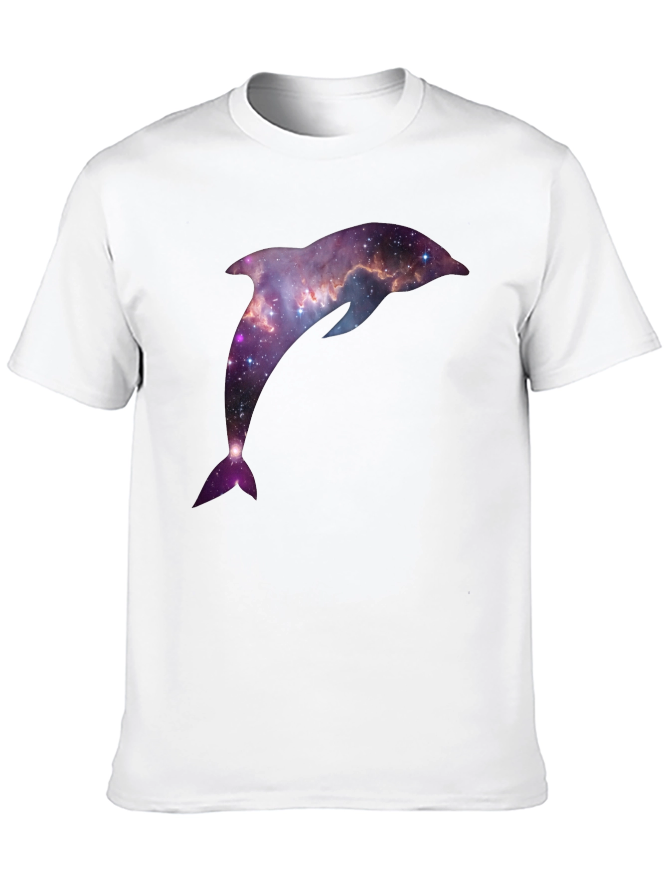 Black Galaxy Dolphin Graphic Tee - Black Short Sleeve T-Shirt view 10