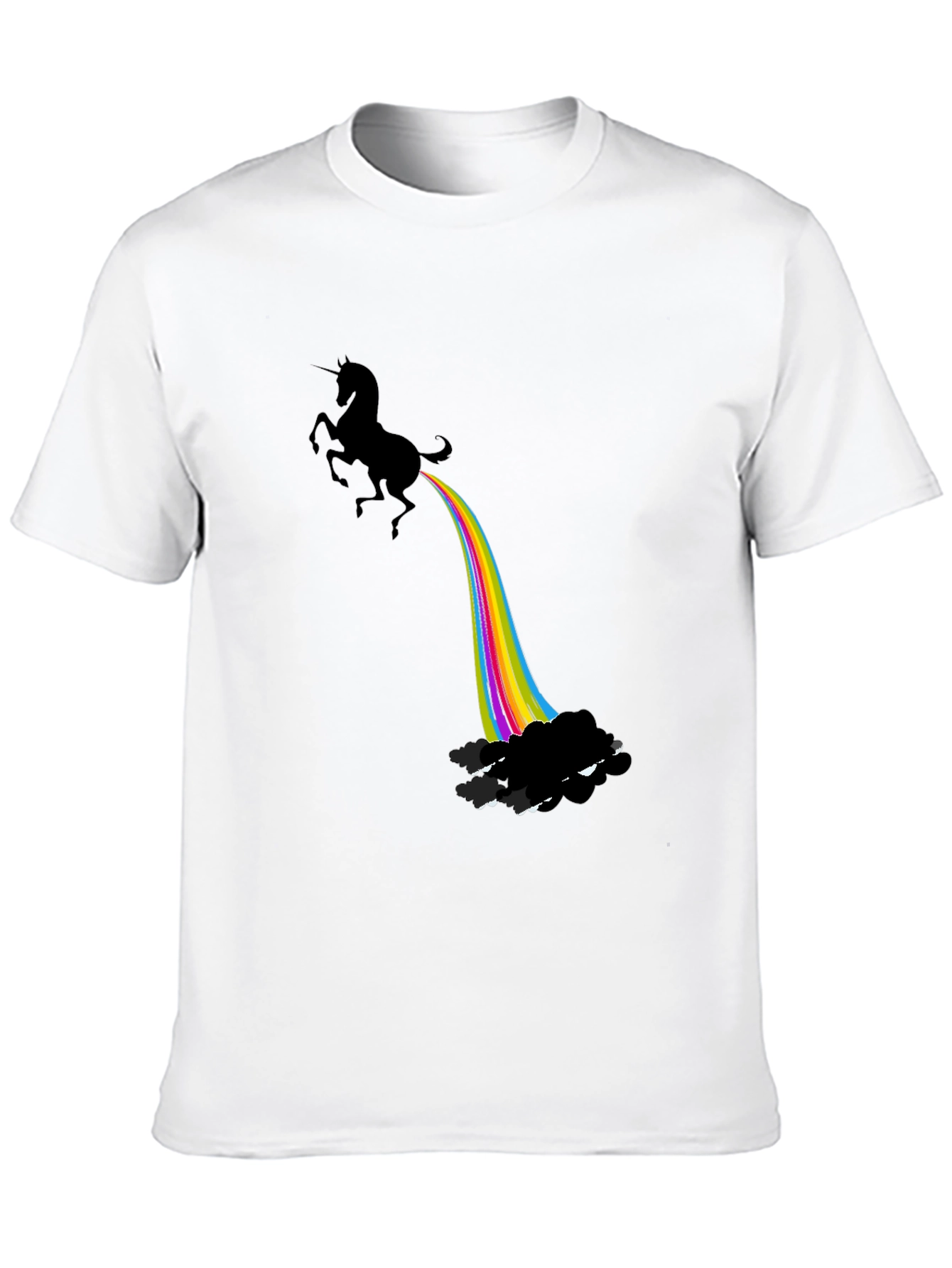 Black Unicorn Rainbow Funny Graphic T-Shirt view 10