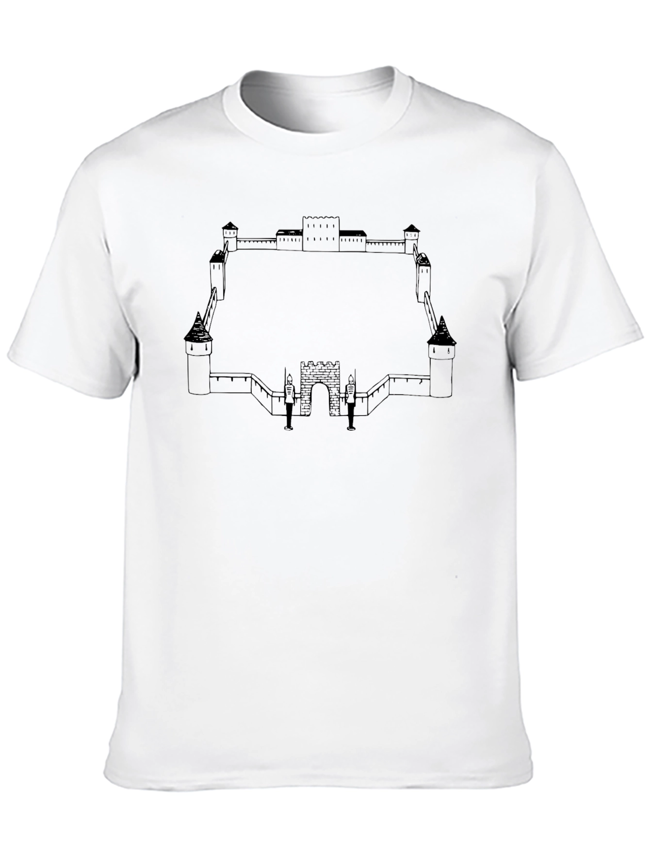 Black Castle Outline T-Shirt - Black view 10