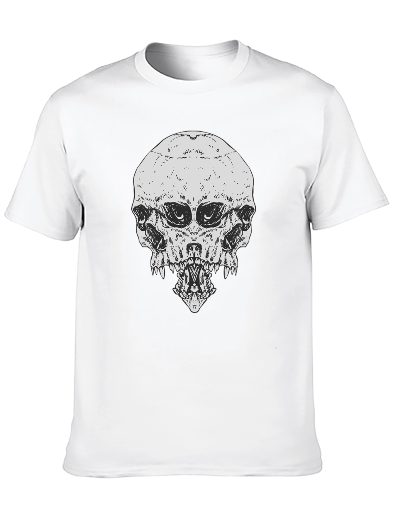 Black Skull Graphic Print T-Shirt view 10