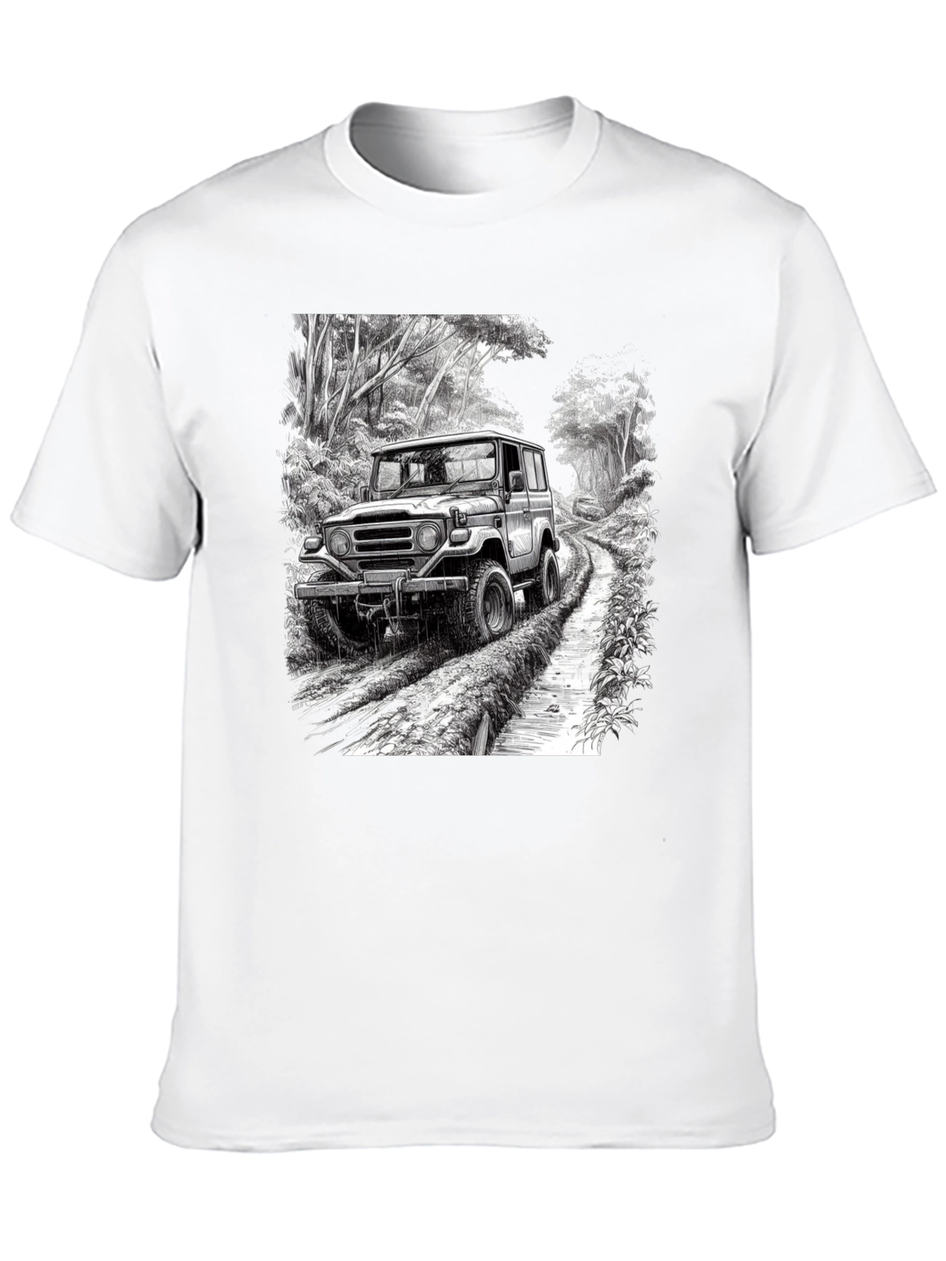 Black Off-Road Vehicle Graphic Tee - Black Cotton Blend view 10