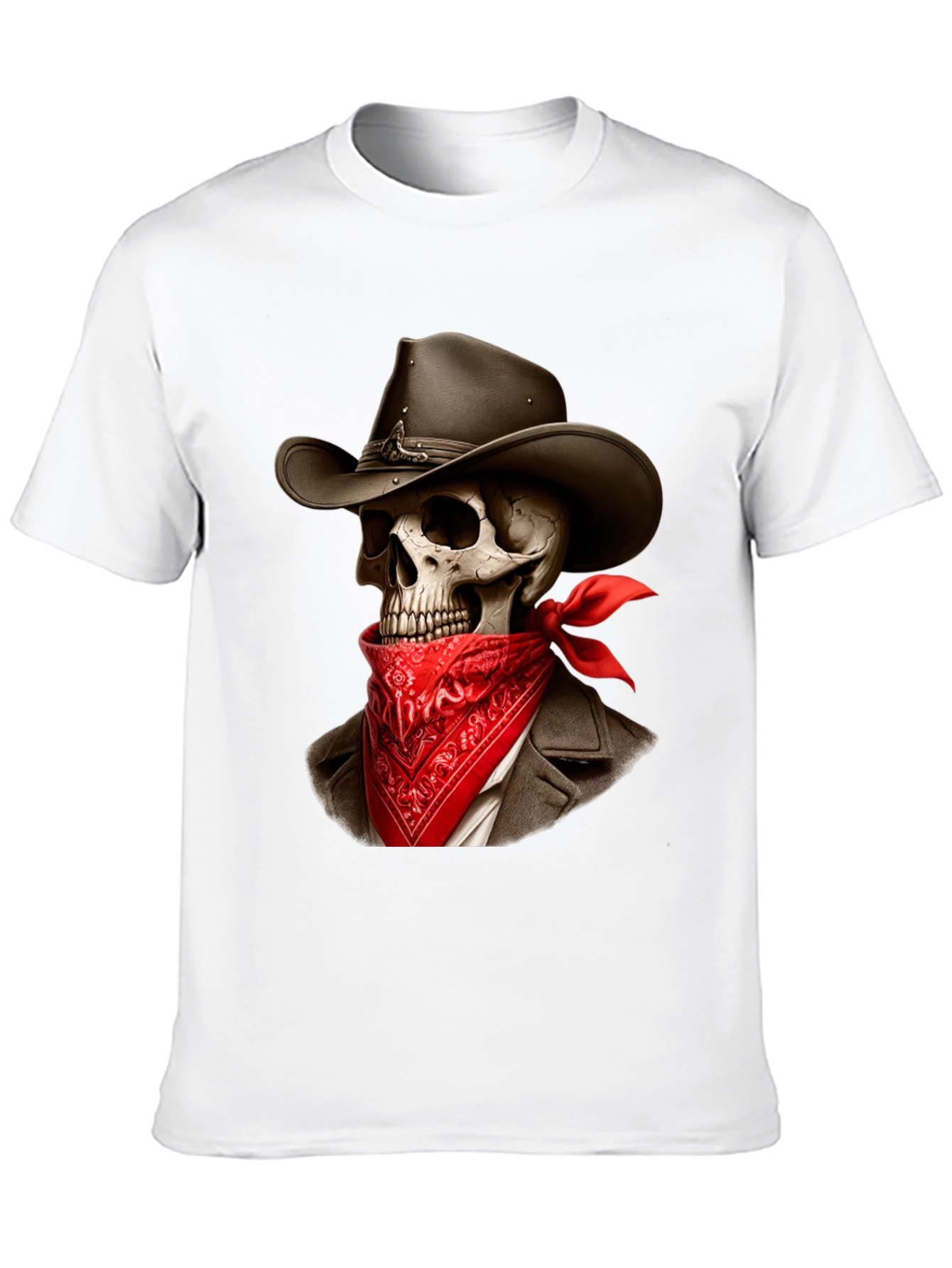 Black Cowboy Skeleton Graphic Tee - Western Style Shirt view 10