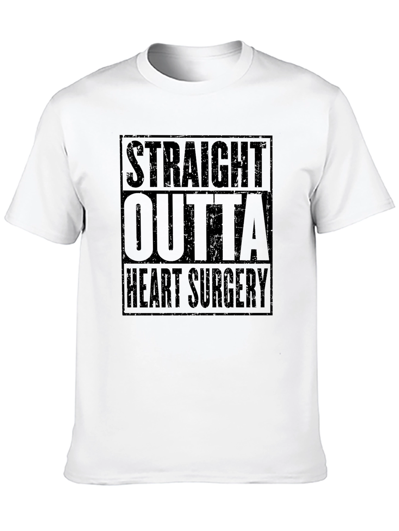 Black Straight Outta Heart Surgery Black T-Shirt view 10