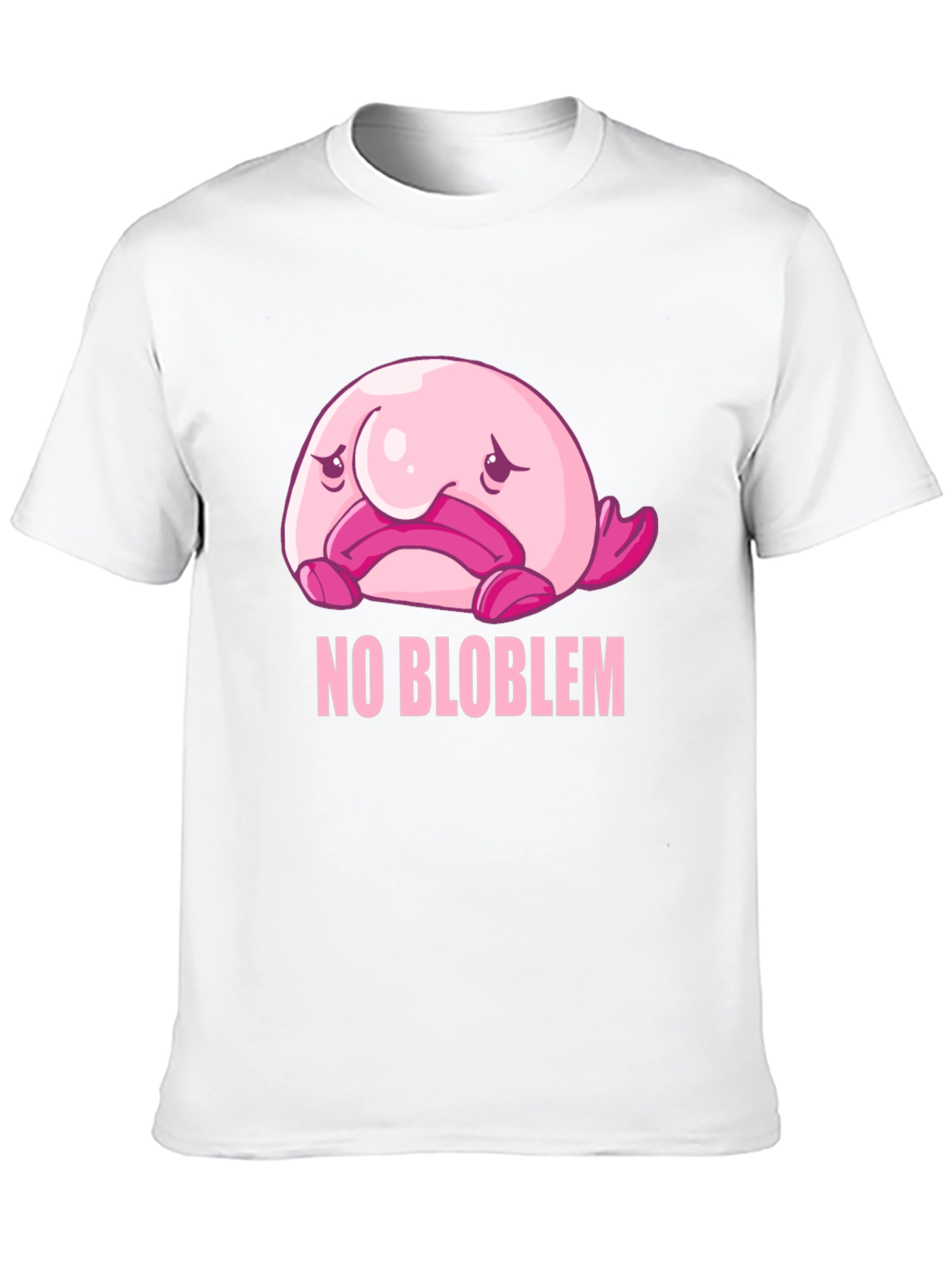 Black No Blob-lem T-Shirt - Funny Blobfish Graphic Tee view 10