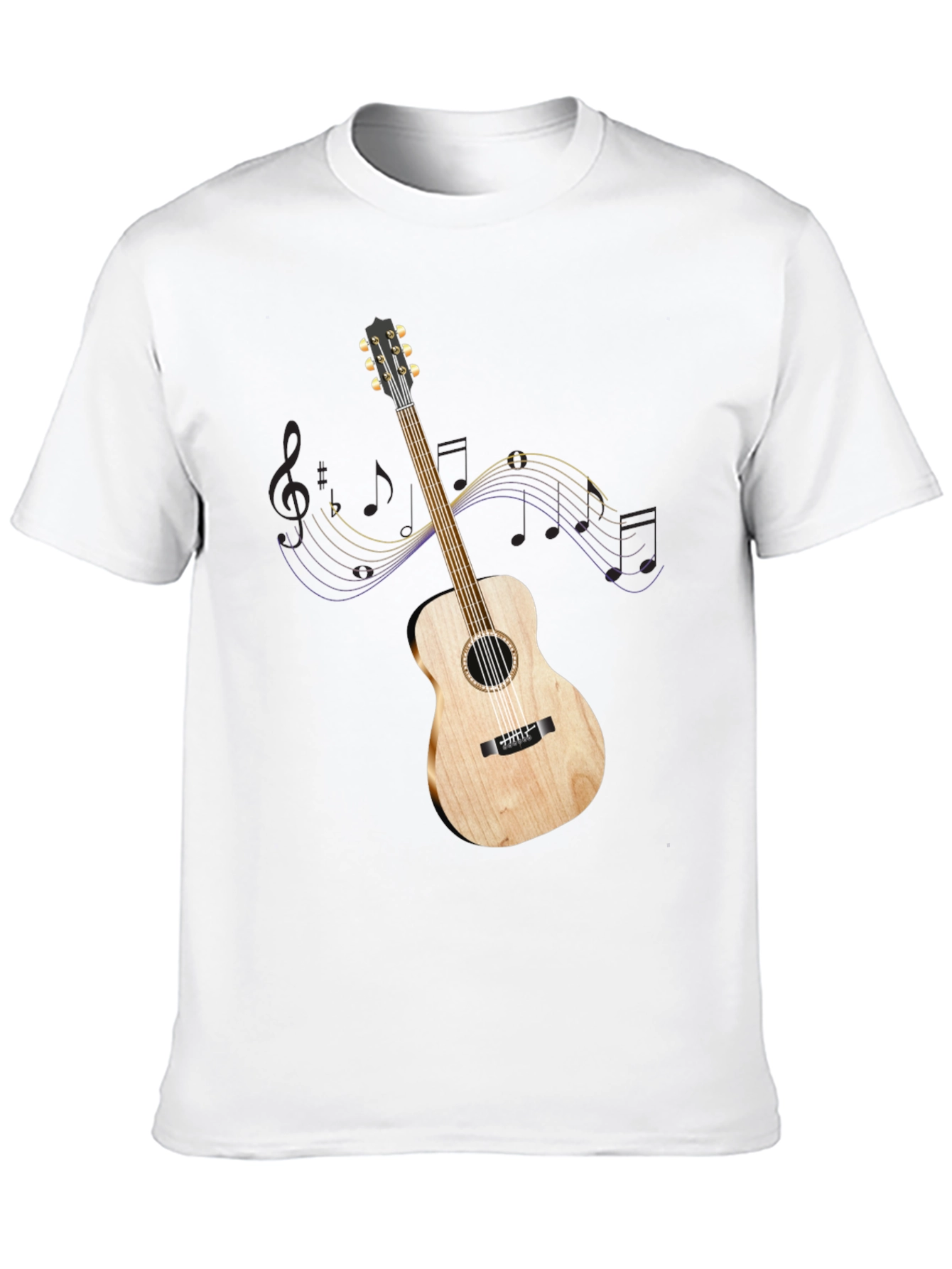 Black Acoustic Guitar Graphic Tee - Music Lover Shirt view 10
