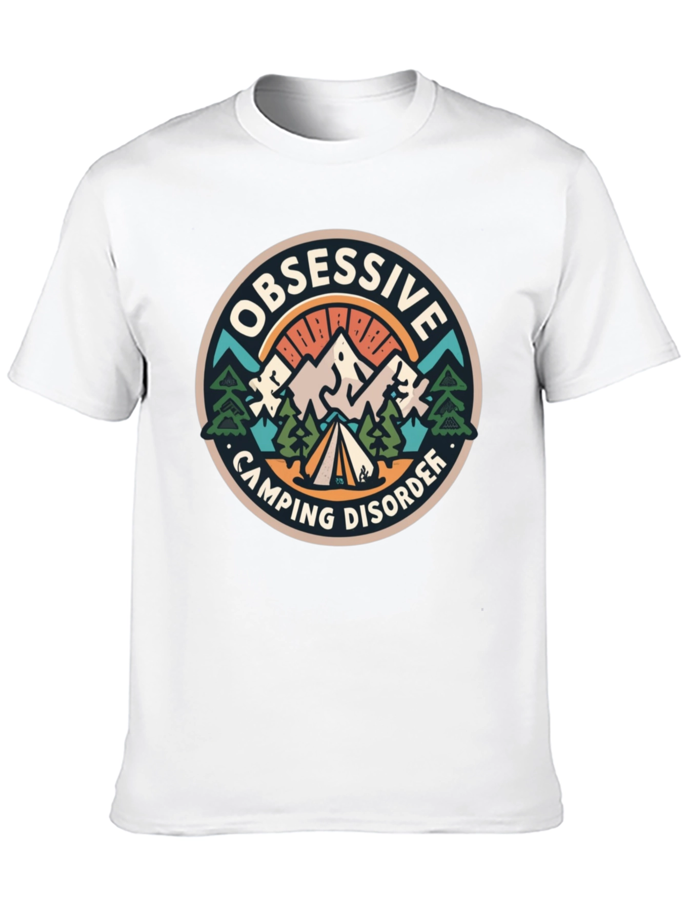 Black Obsessive Camping Disorder Black T-Shirt view 10