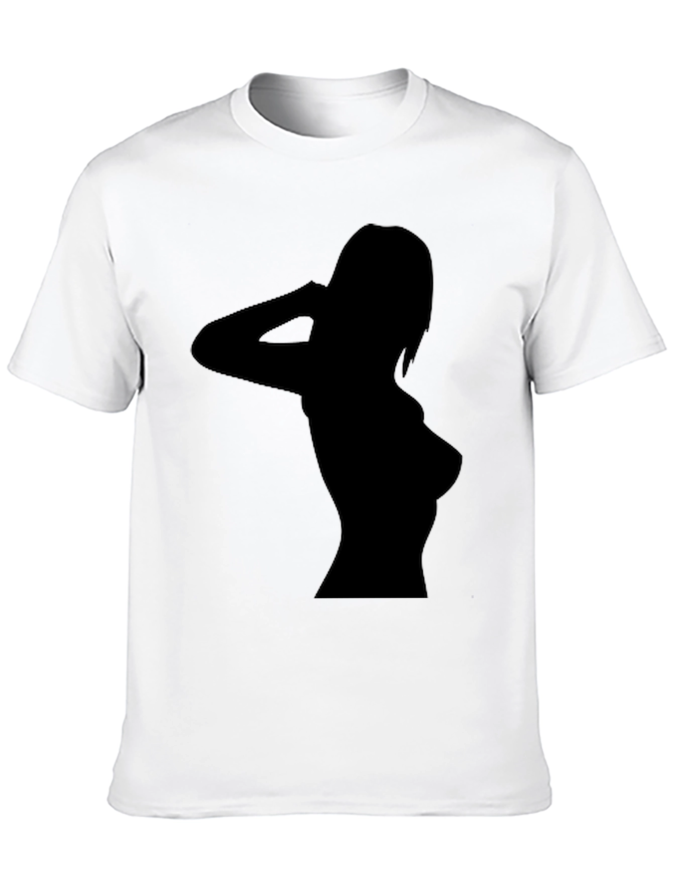 Black Sleek Black T-Shirt with Silhouette Design view 10
