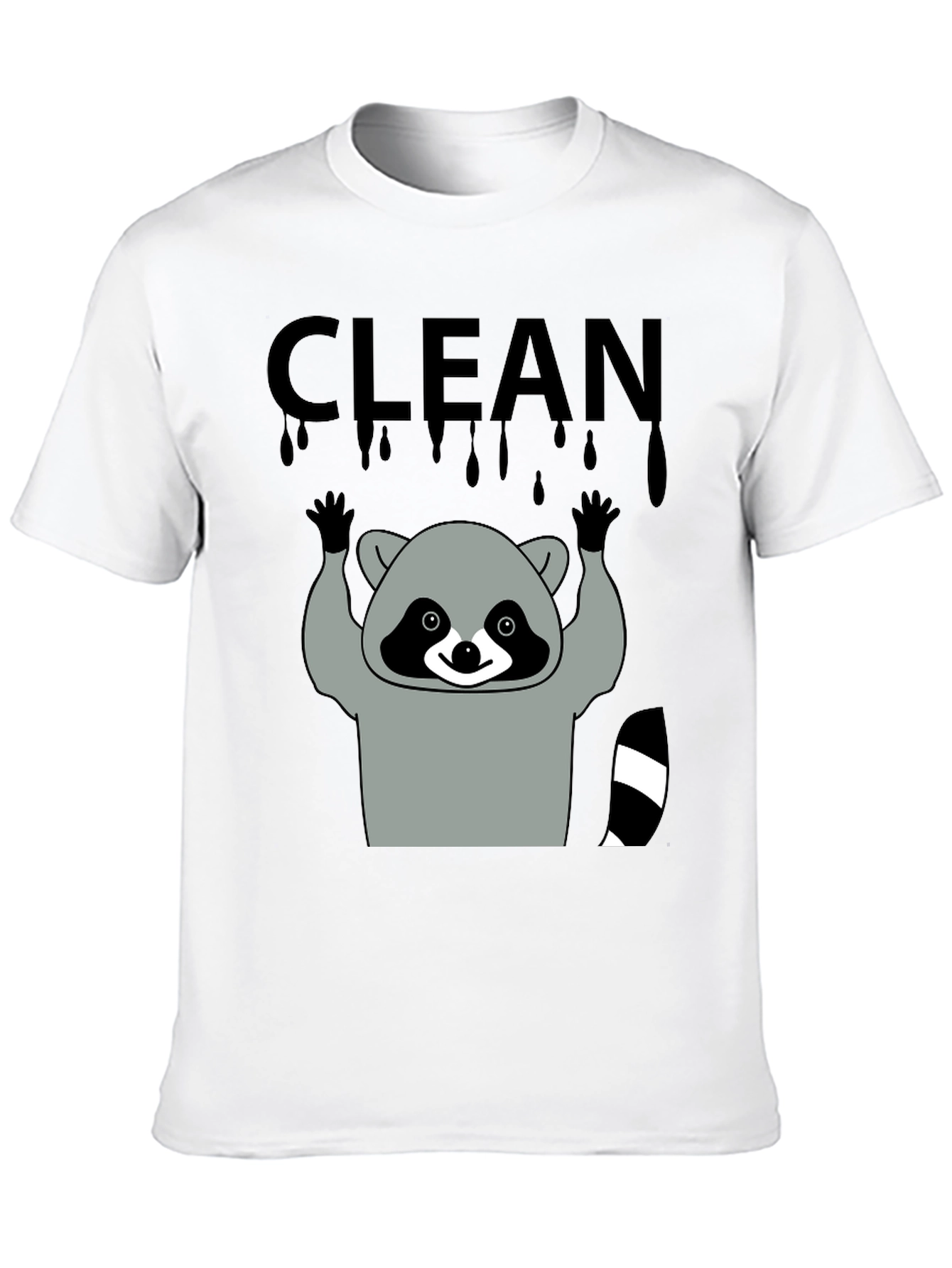 Black Clean Raccoon Graphic Tee view 10