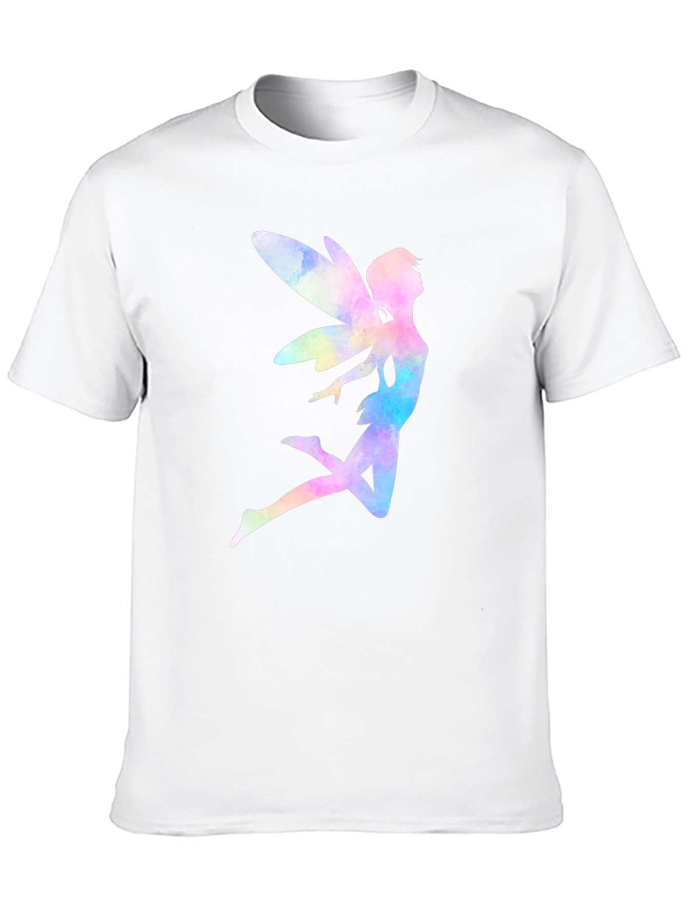 Black Watercolor Fairy Graphic T-Shirt - Black Cotton Blend view 10