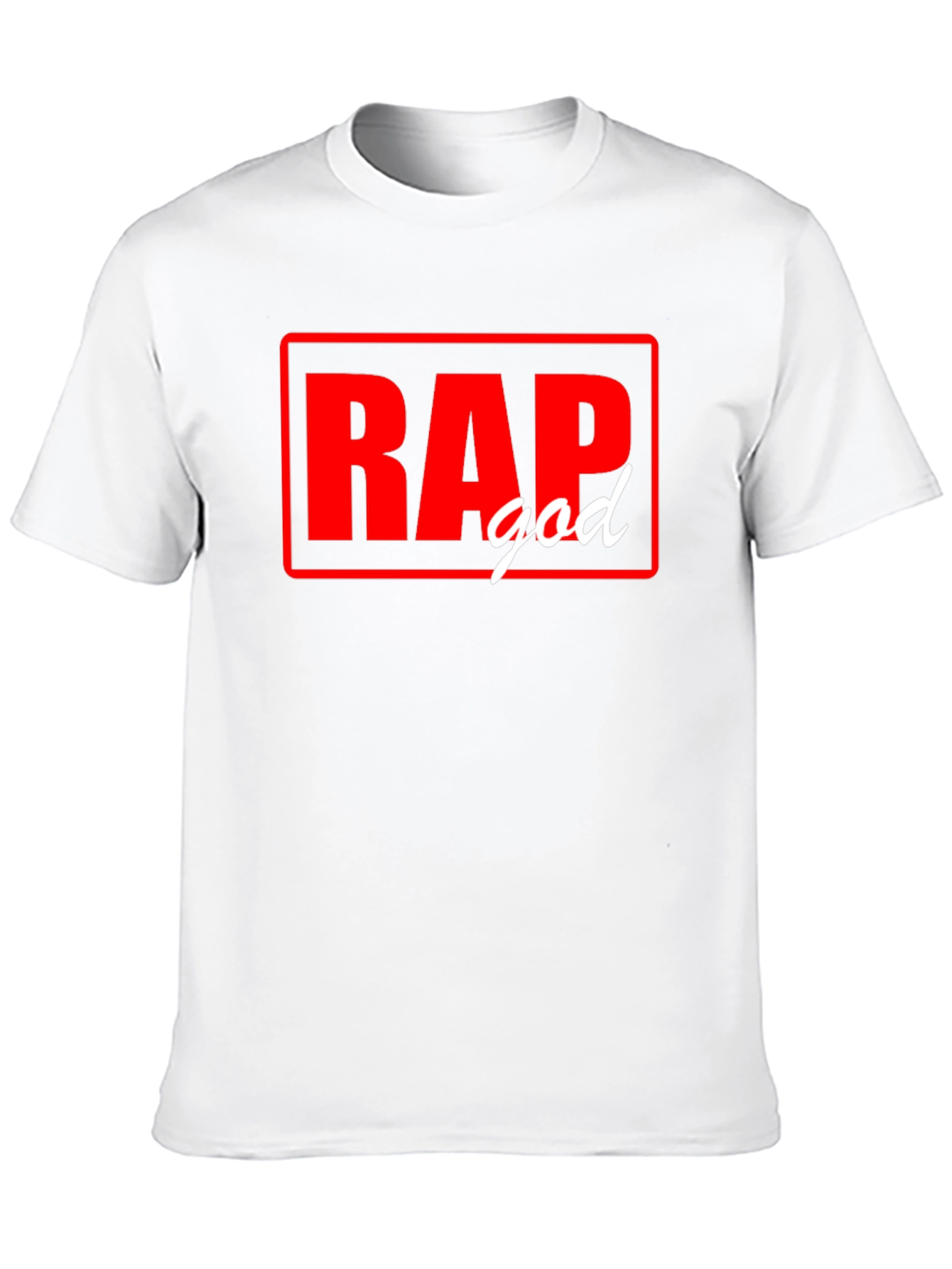 Black Rap God T-Shirt - Black Tee with Red and White Graphic view 10