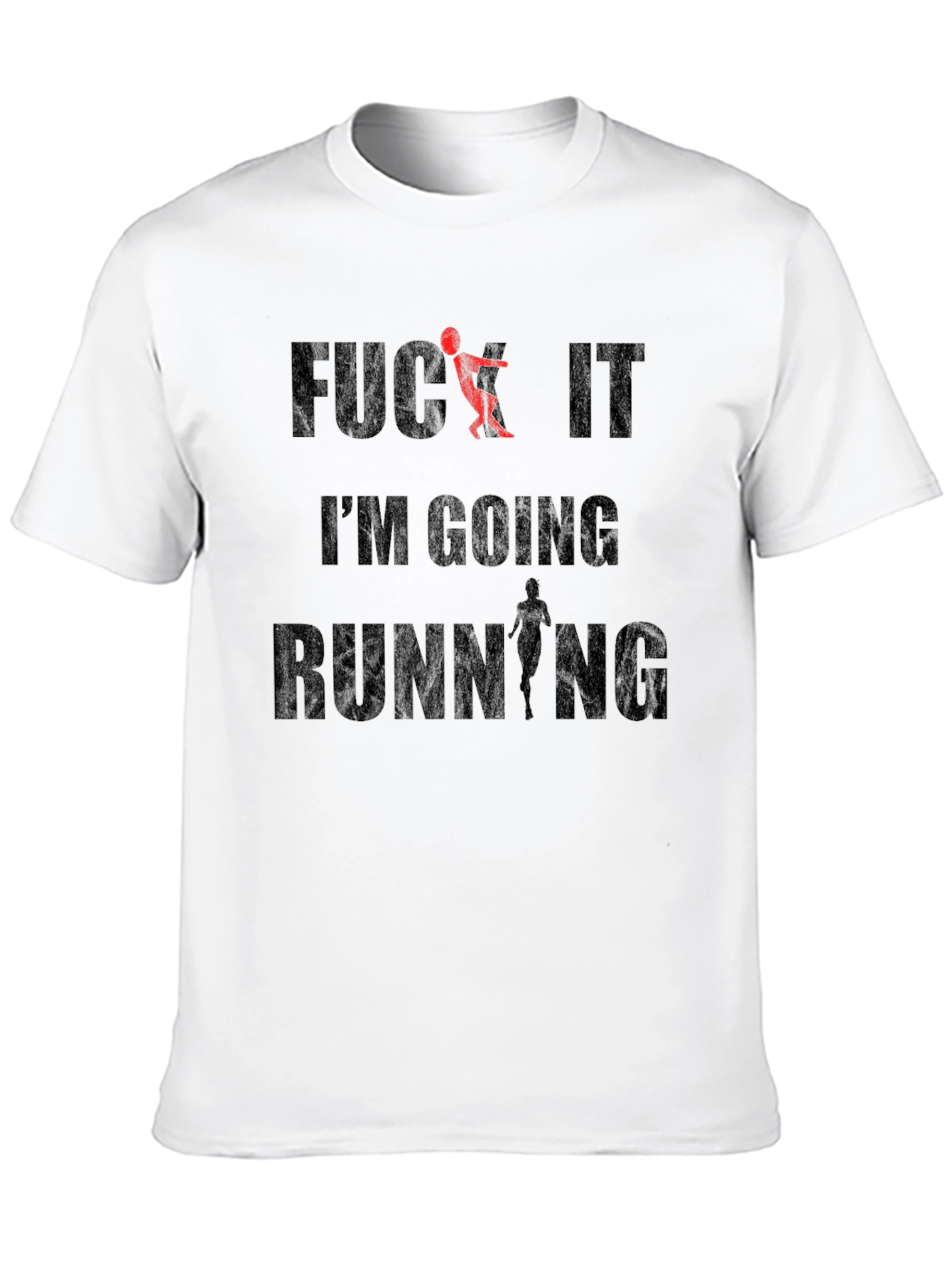 Black Funny Running T-Shirt - "F*ck It, I'm Going Running" view 10