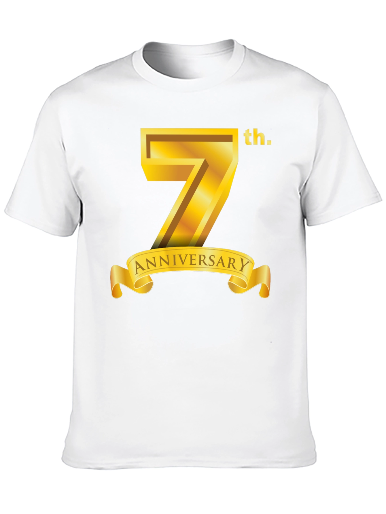 Black 7th Anniversary T-Shirt - Golden Design view 10